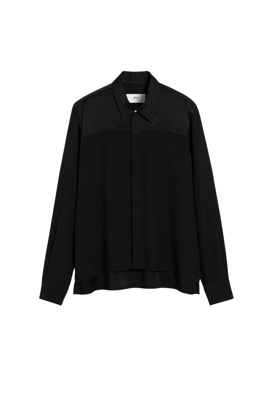 Ami Paris Black Contrasted Top Long Sleeve Shirt for men