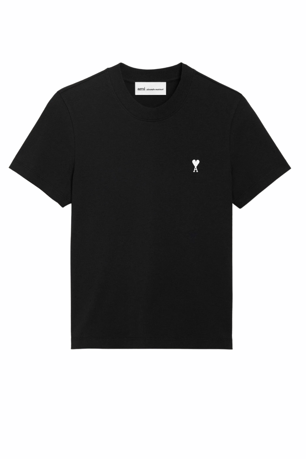 Ami Paris Black Cotton Ami De Coeur Cropped Women T-shirt