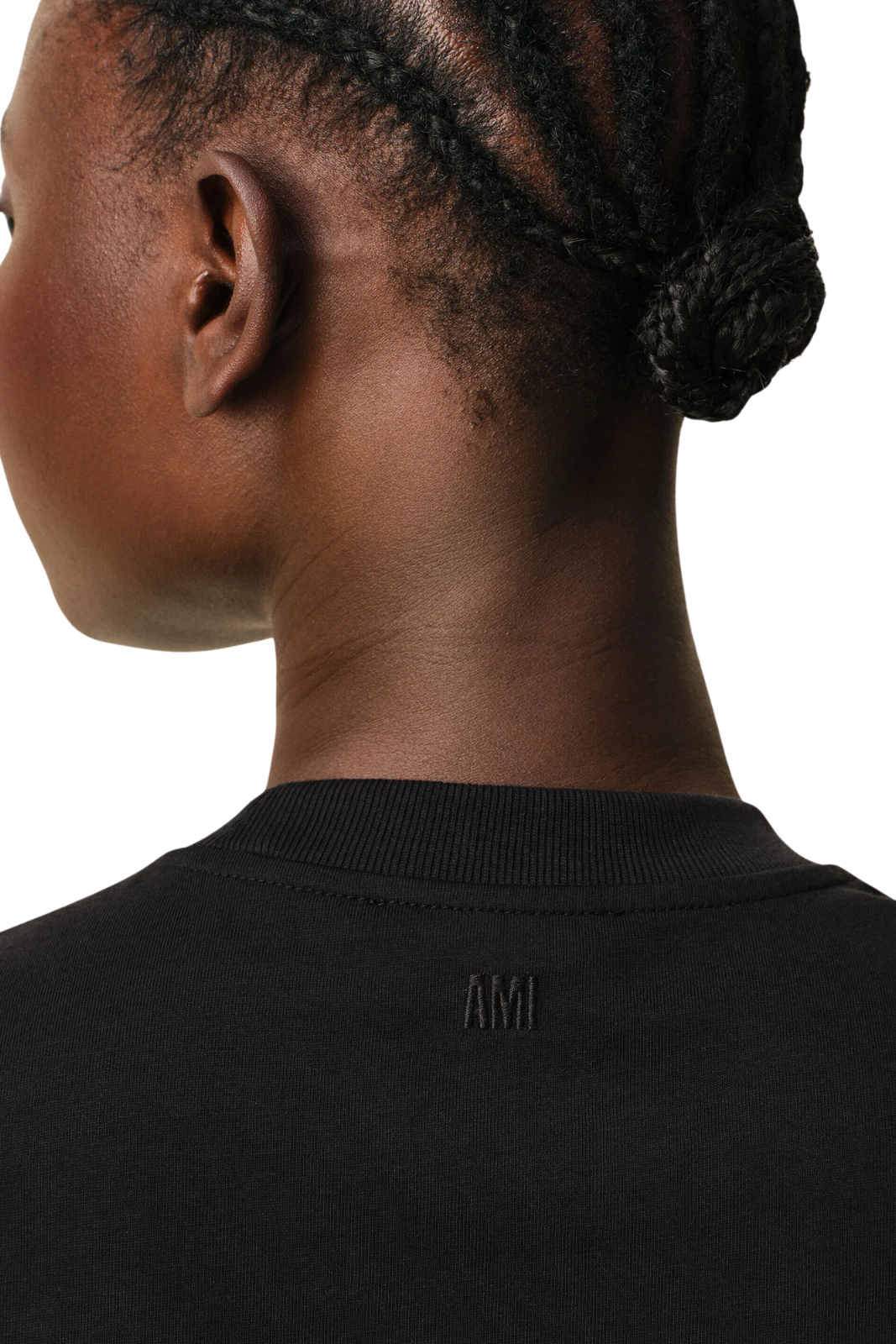 Ami Paris Black Cotton Ami De Coeur Cropped Women T-shirt