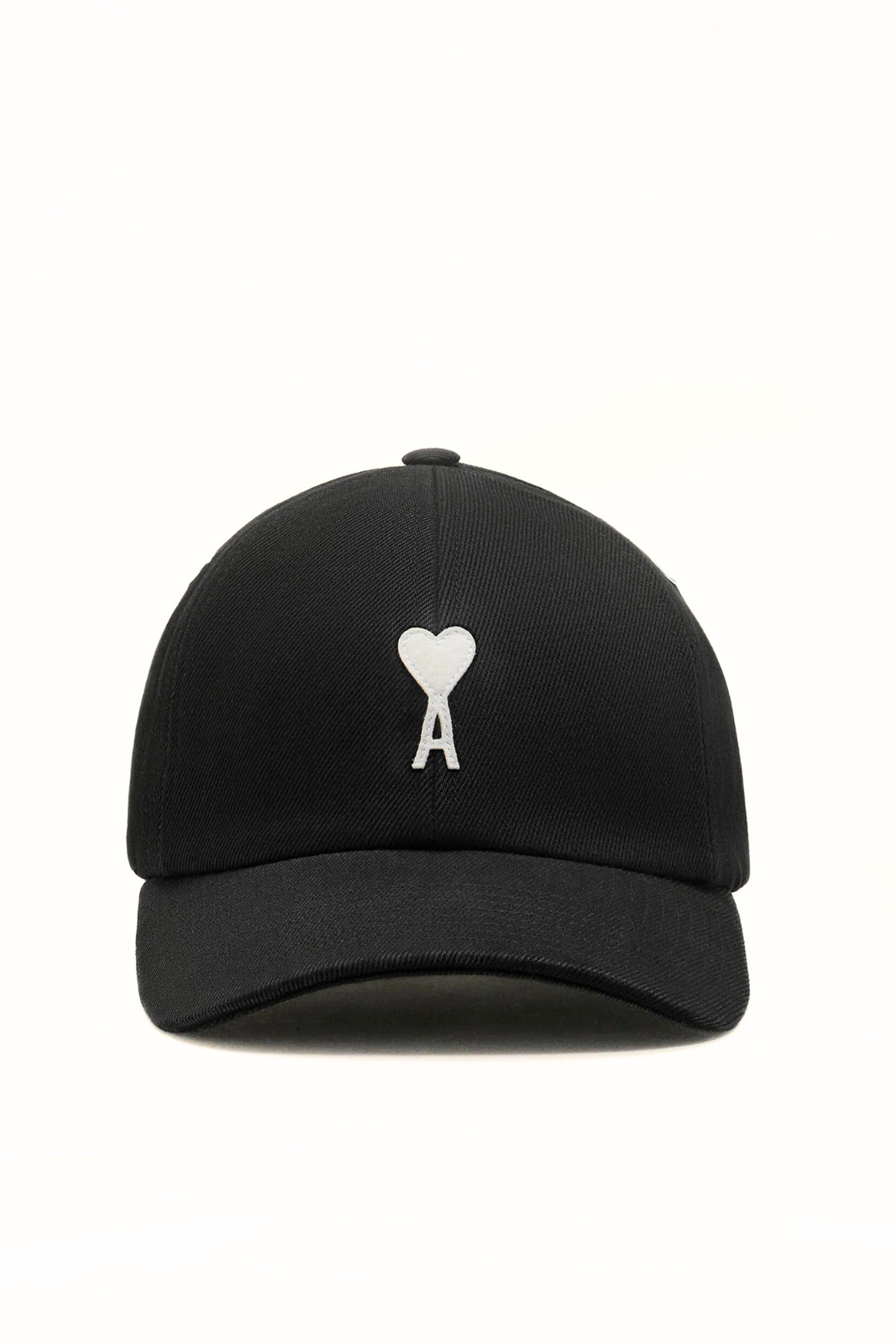 Ami Paris Black Cotton Ami De Coeur Felt Patch Cap Black