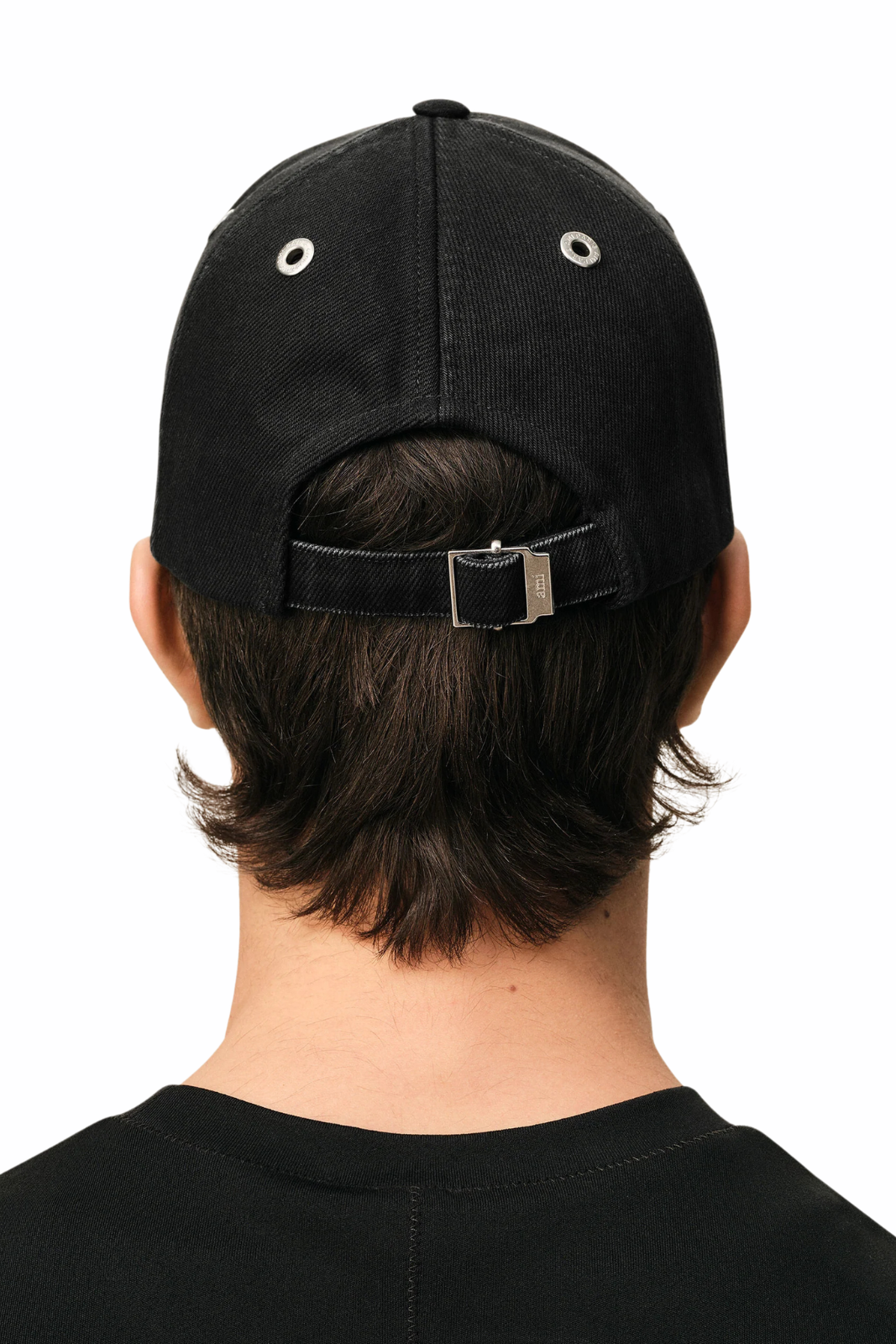 Ami Paris Black Cotton Ami De Coeur Felt Patch Cap Black