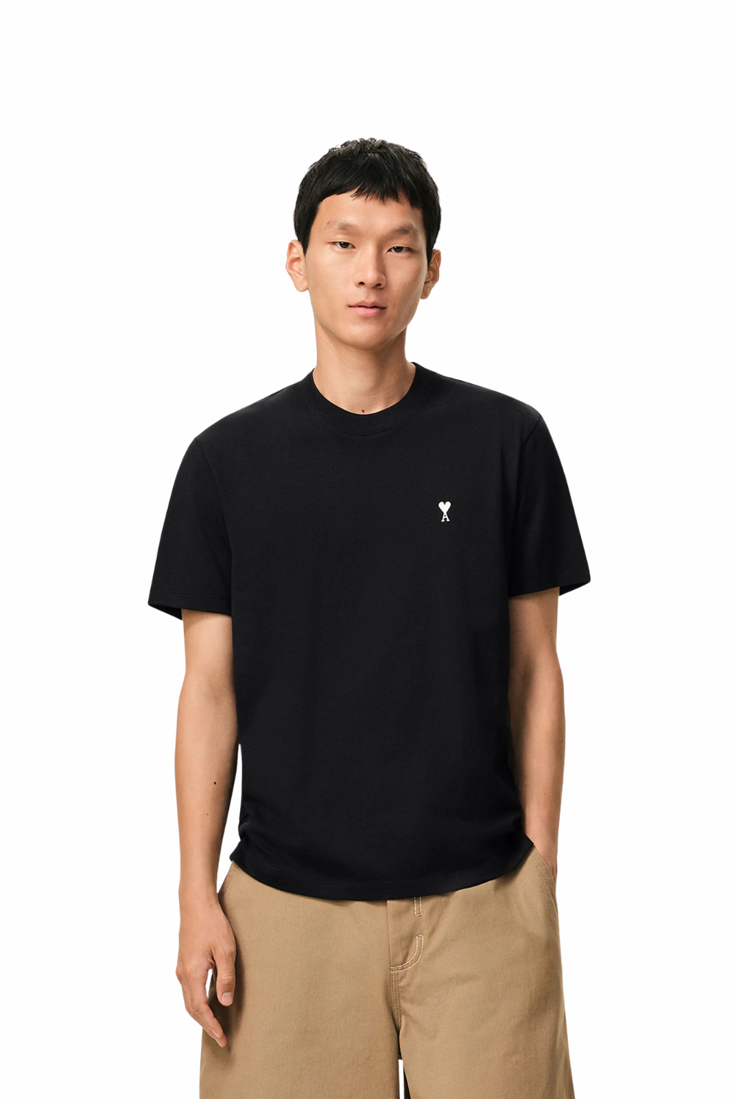 Ami Paris Black Cotton Ami De Coeur T-shirt