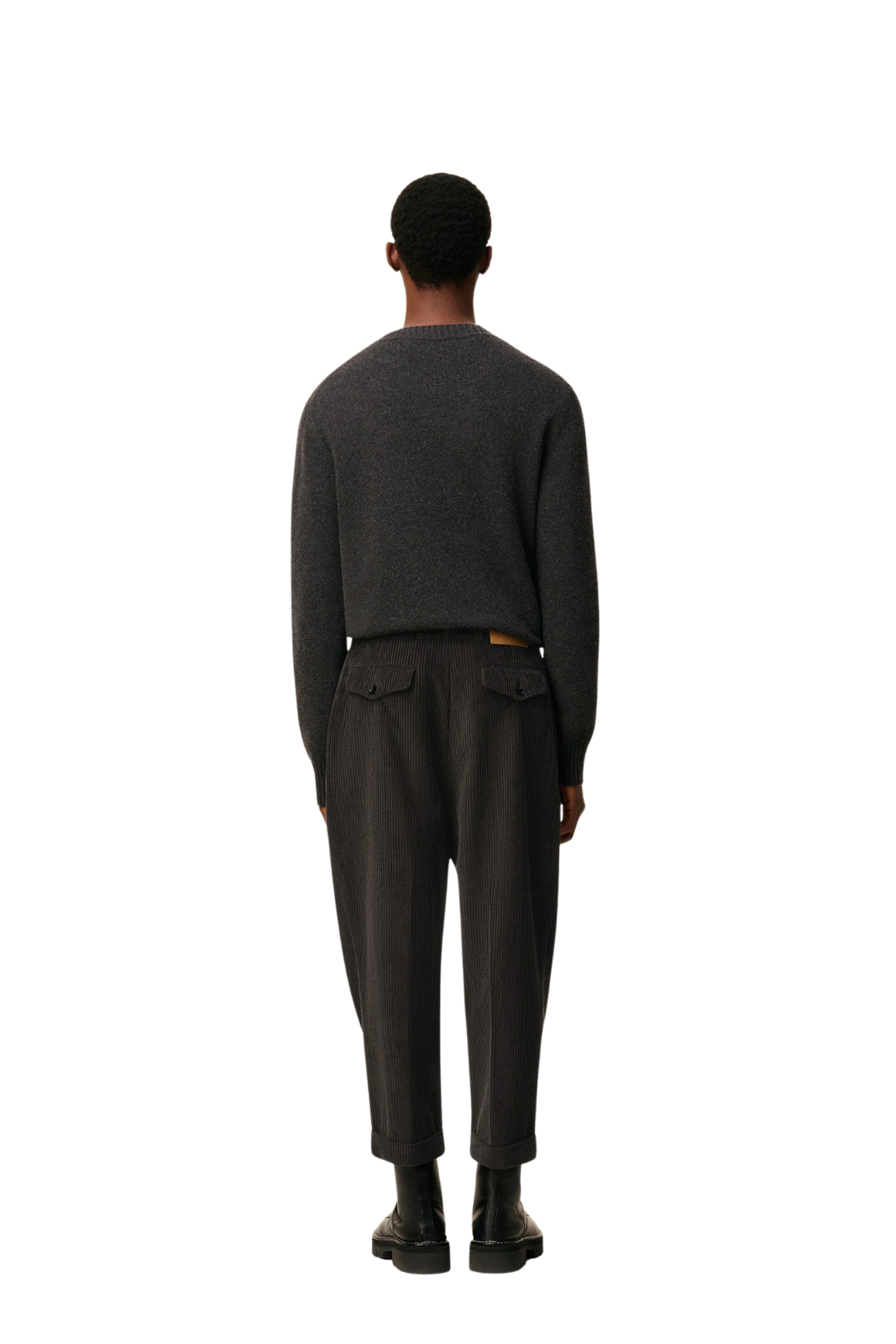 Ami Paris Black Cotton Carrot Oversized Trousers