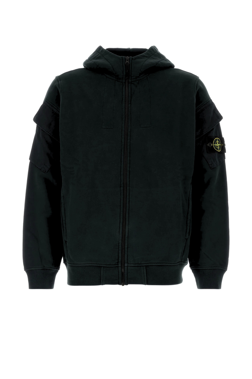 Stone Island Black cotton hoodie