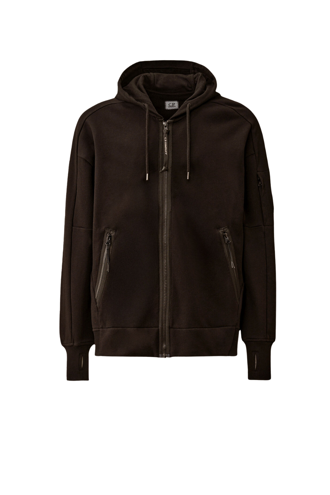 C.P Company Diagonal Raised Fleece Zip Hooded Lens Sweatshirt