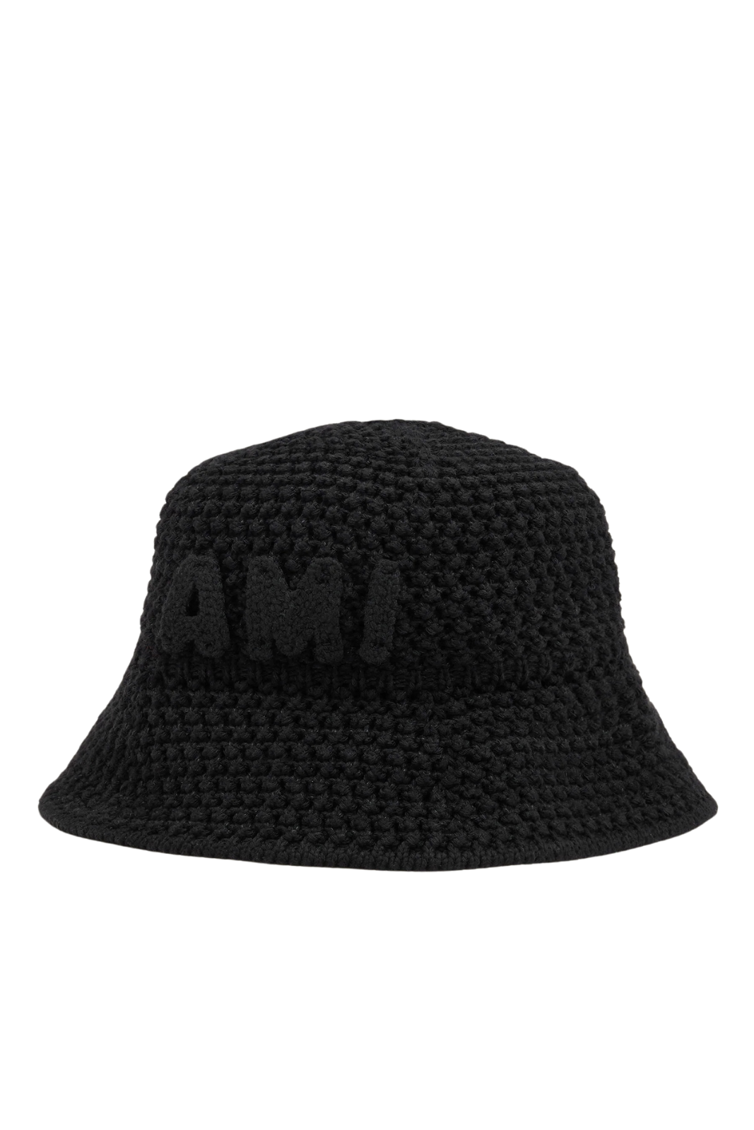 Ami Paris Black Knit Ami Patch Bucket Unisex Hat
