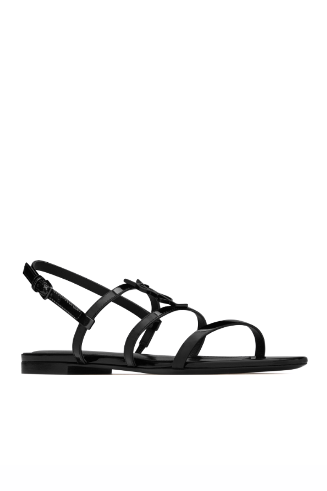 Saint Laurent Black Cassandra Flat Sandals