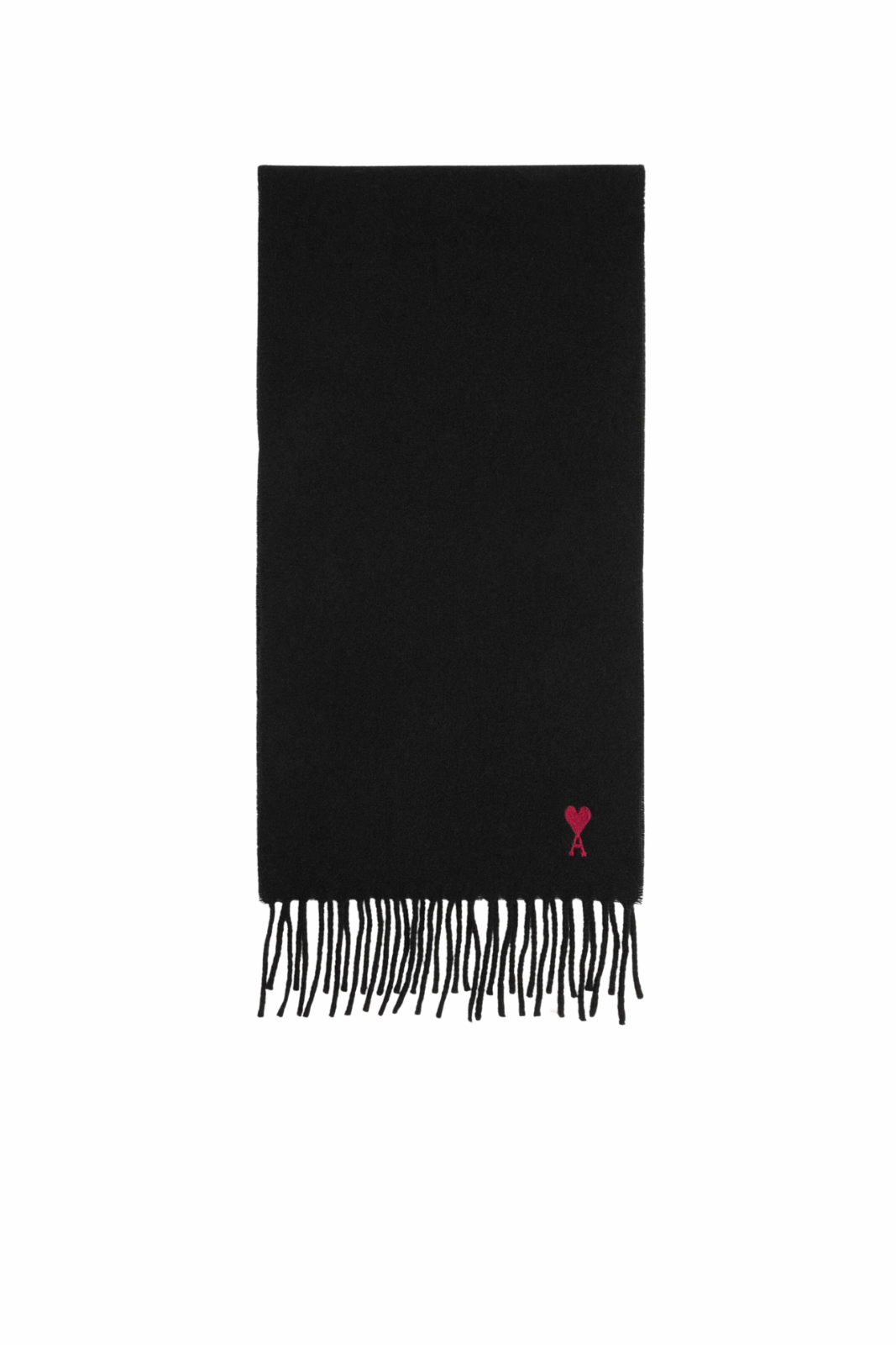 Ami Paris Black Red Ami de Coeur Scarf