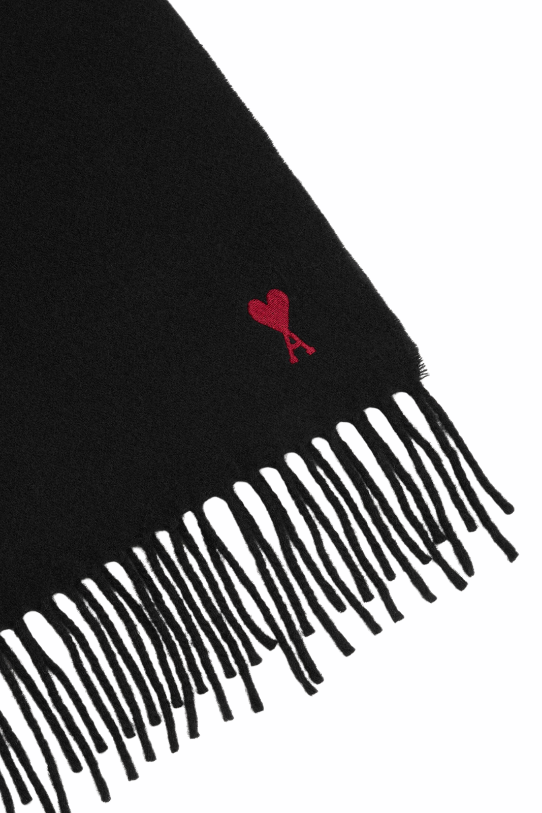Ami Paris Black Red Ami de Coeur Scarf