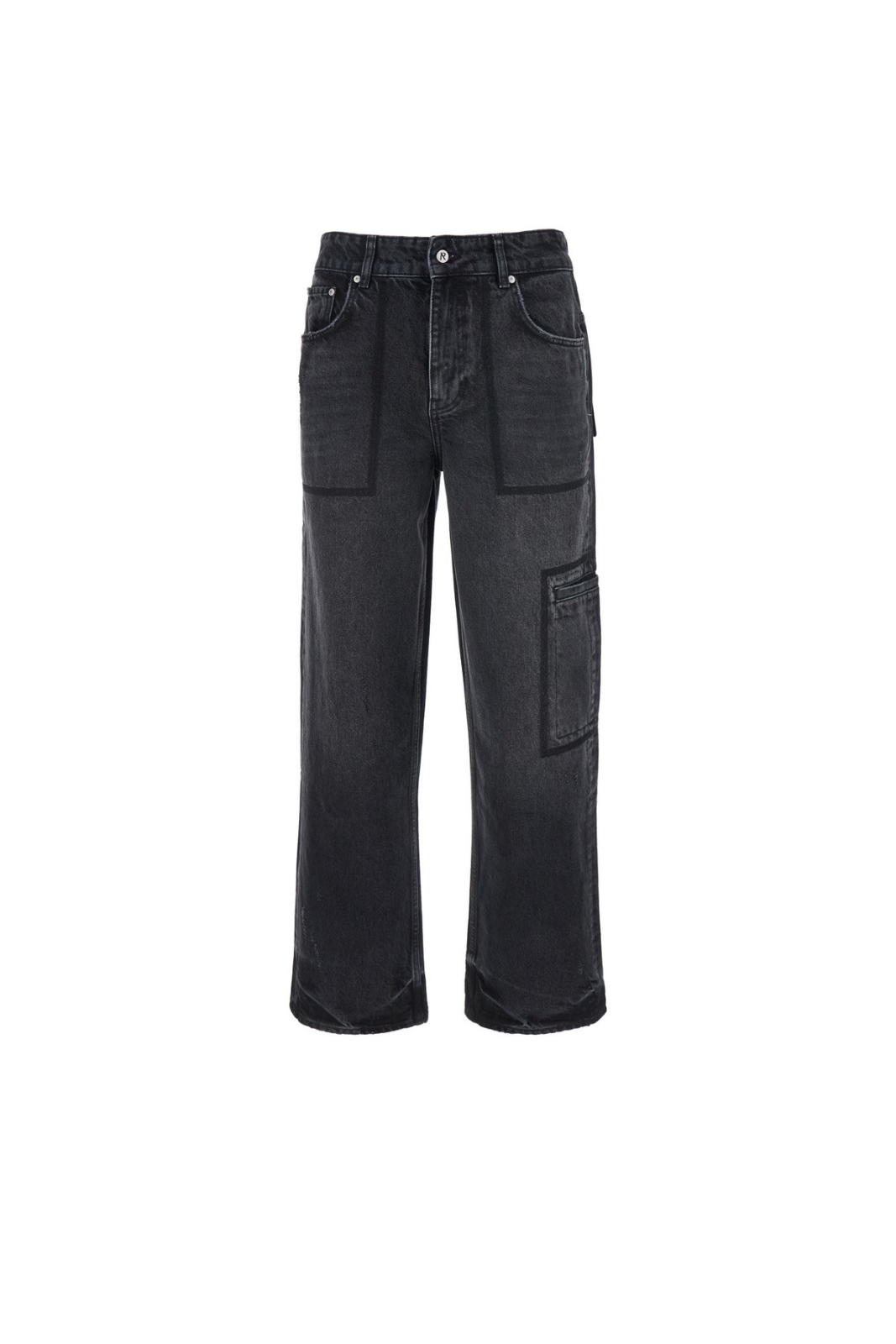 Represent Black Jeans with Three Cargo Pockets for men