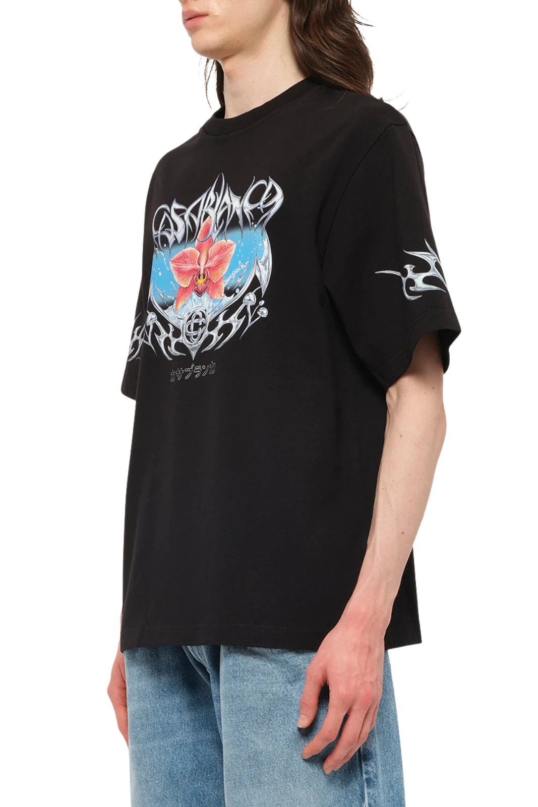 Casablanca Blades Printed Oversized T-Shirt in Black