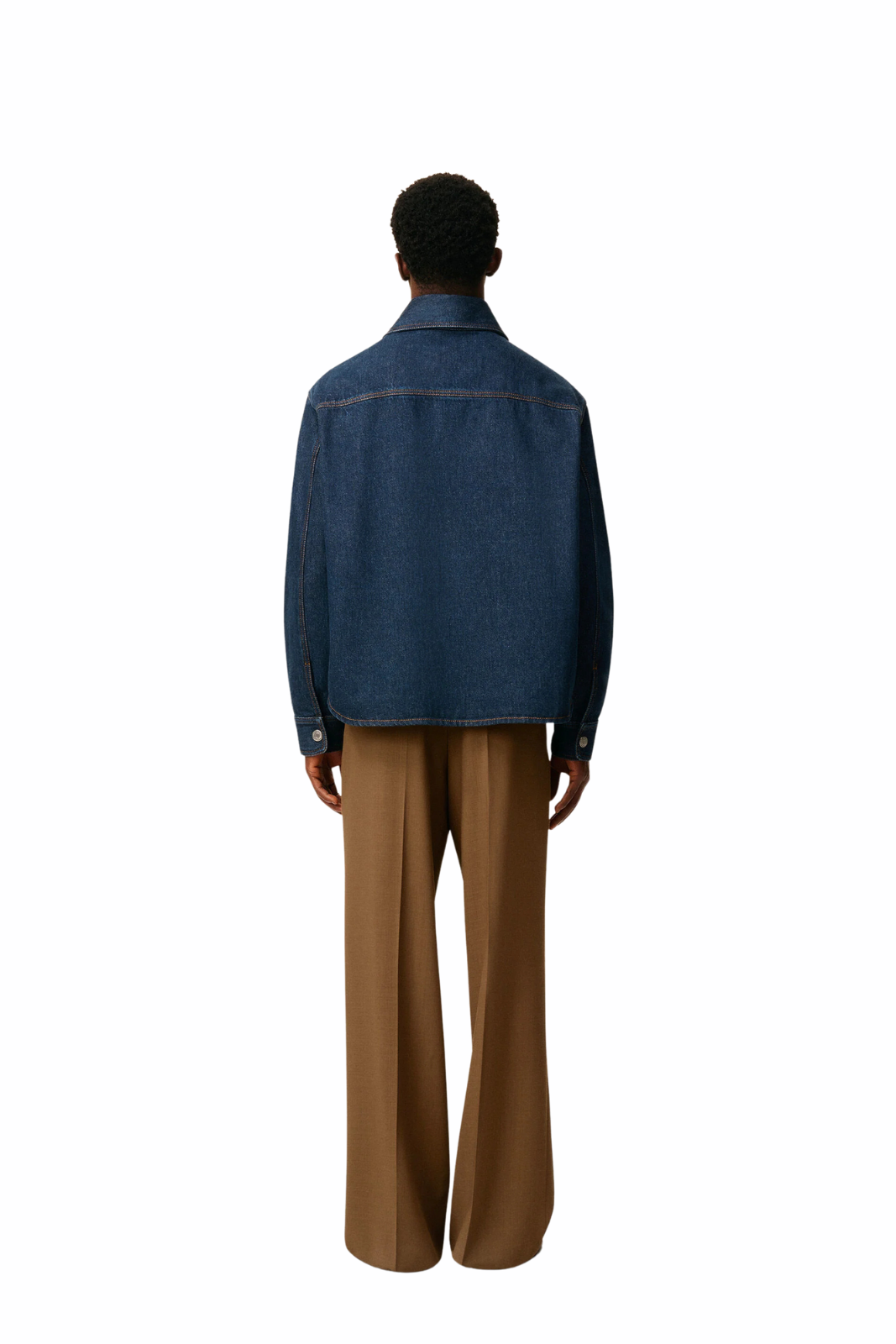 Ami Paris Blue Cotton Ami De Coeur Overshirt Denim