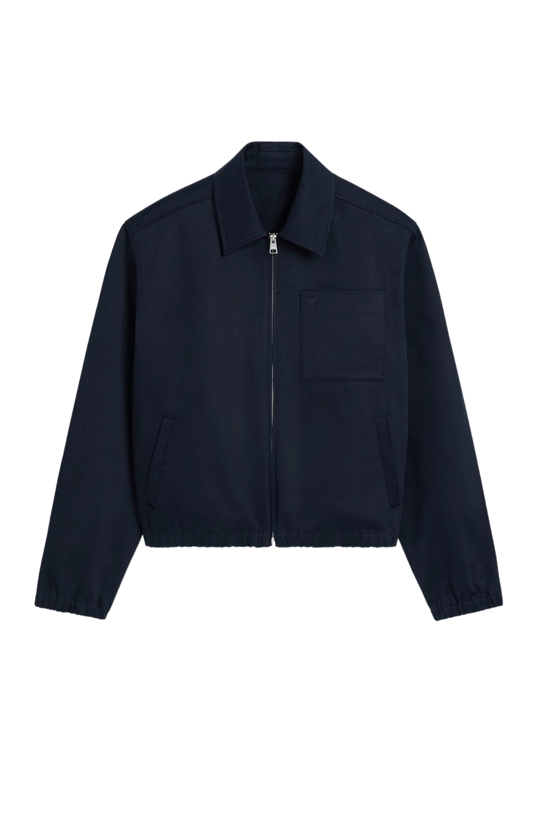 Ami Paris Navy Cotton Ami de Coeur Zipped men Jacket