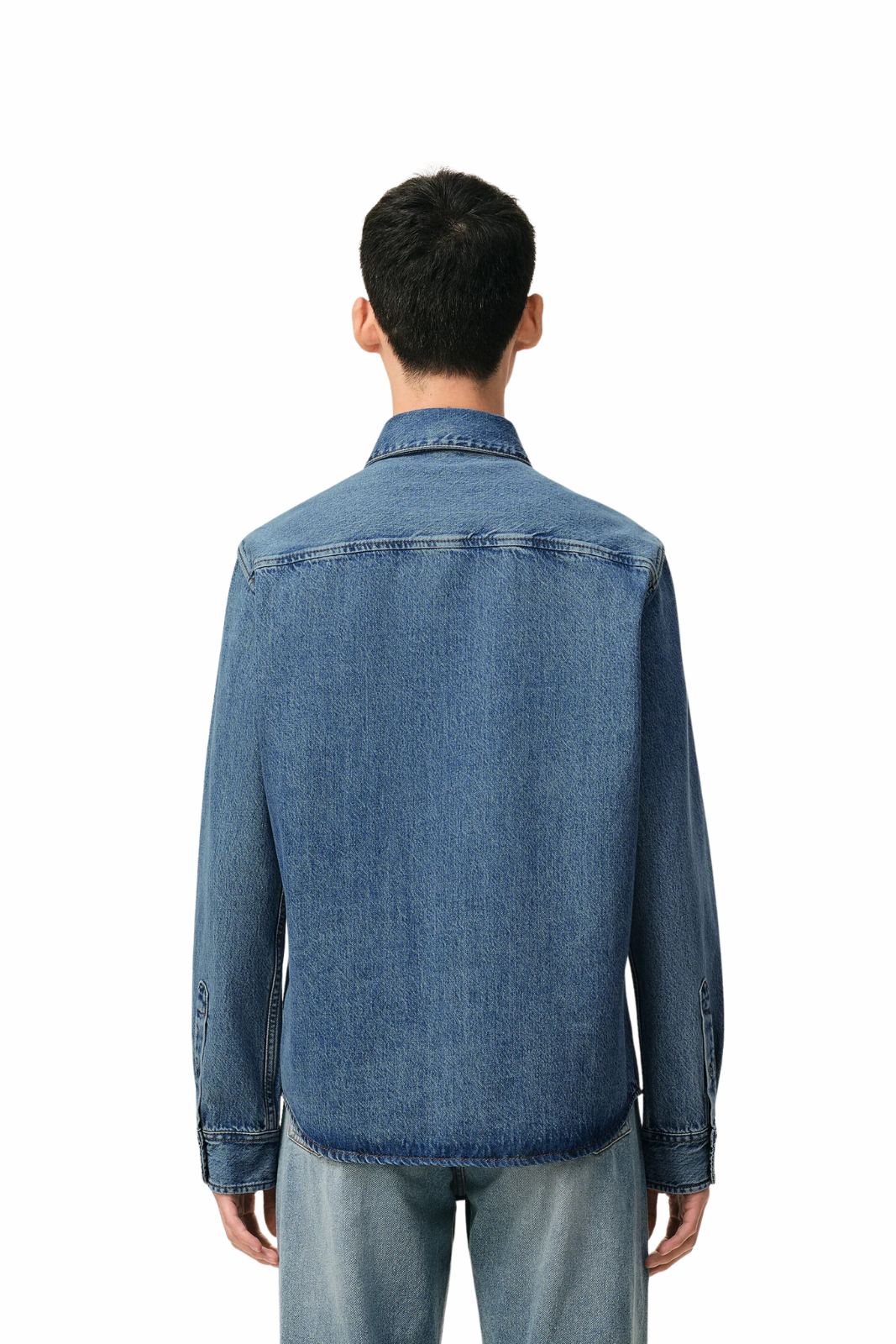 Ami Paris Blue Denim Cotton Ami De Coeur Shirt