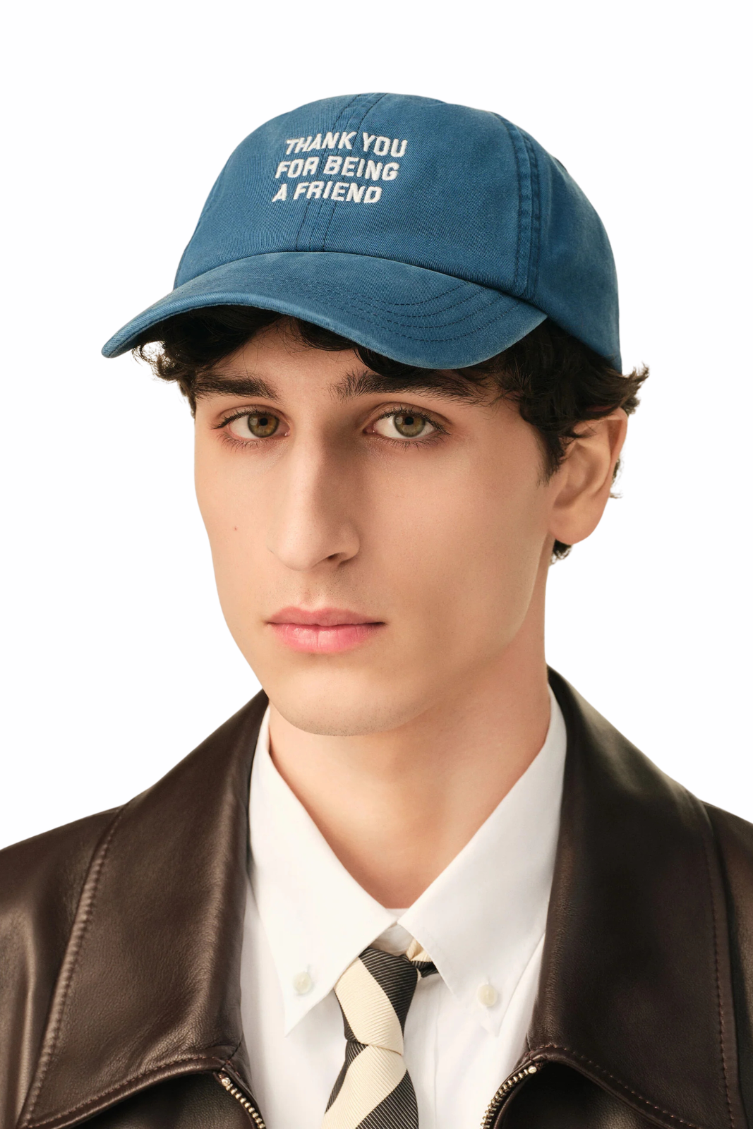 Ami Paris Blue Cotton "Thank You for Being a Friend" Cap