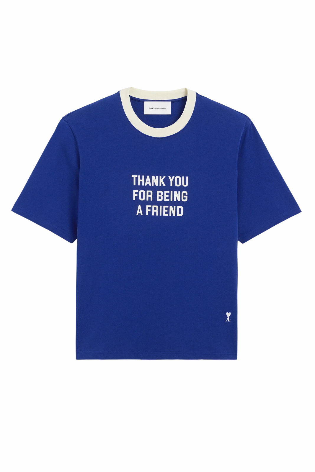 Ami Paris Blue printed cotton Thank you for being a friend t-shirt
