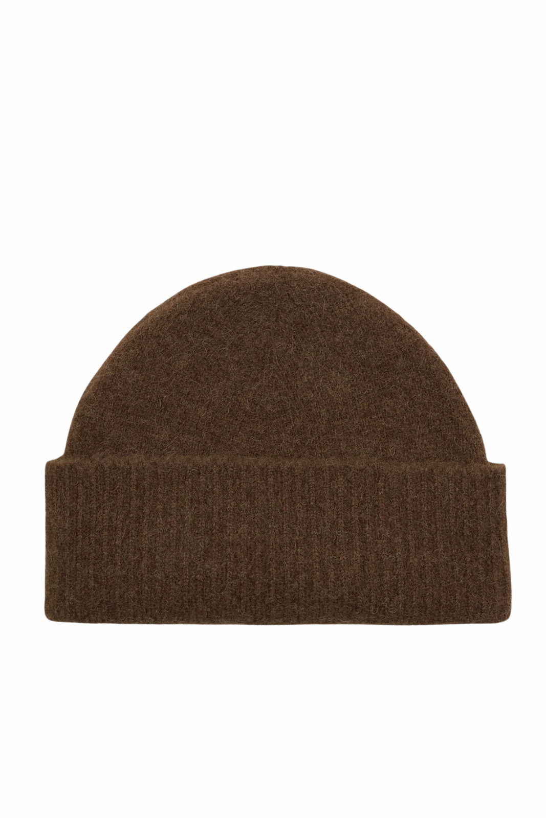 Ami Paris Brown alpaca beanie with Ami de Coeur