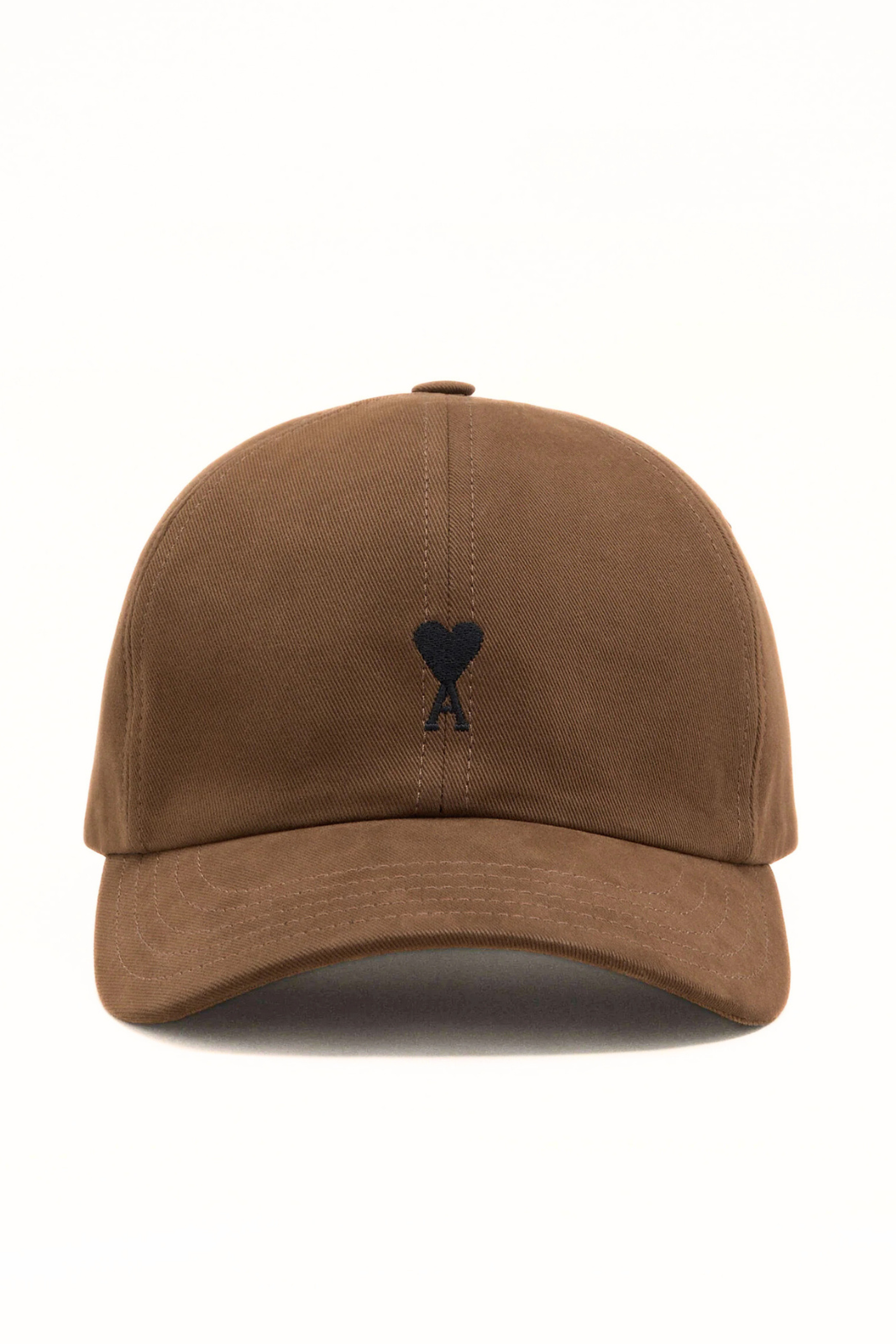 Ami Paris Brown cotton cap with Ami de Coeur