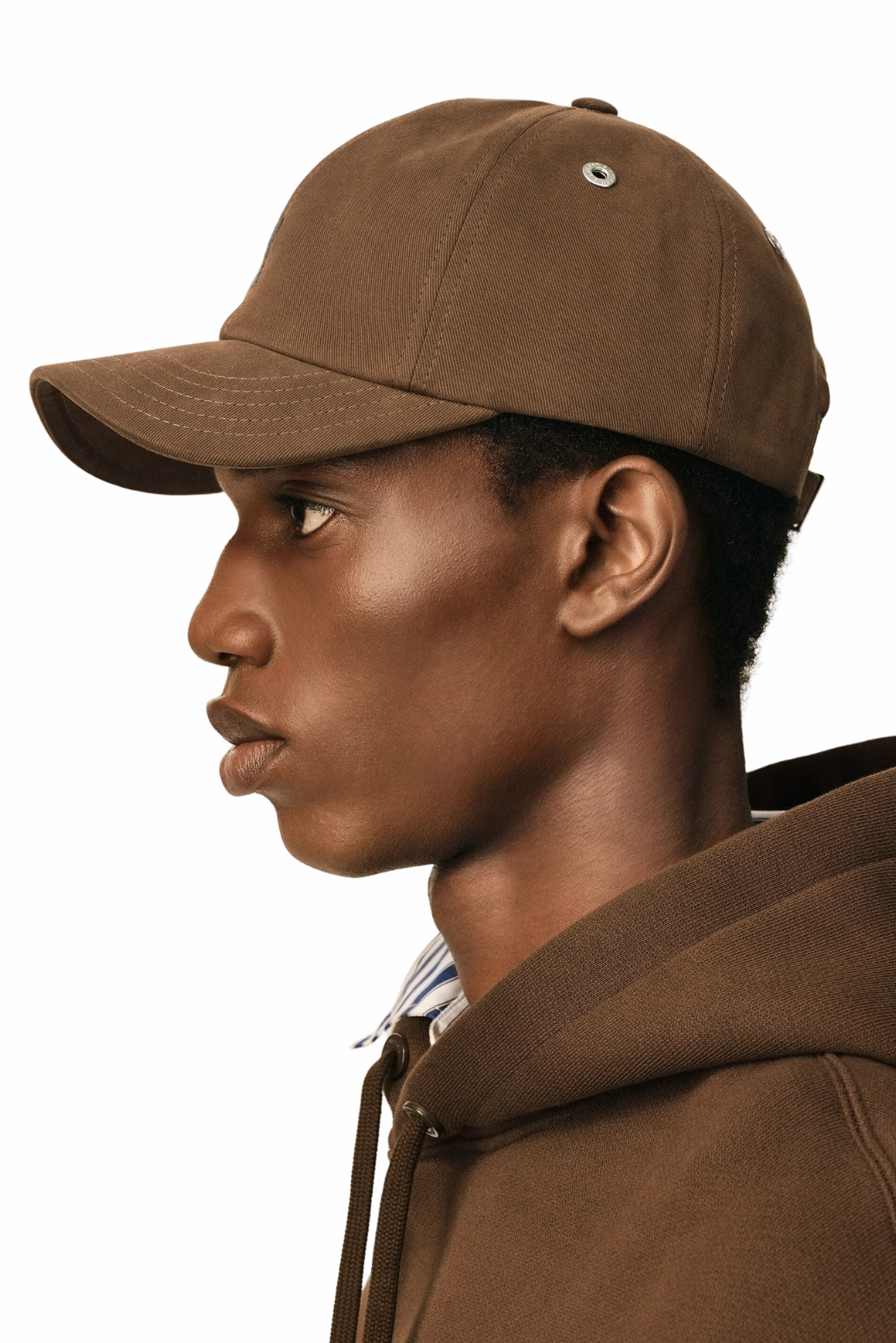 Ami Paris Brown cotton cap with Ami de Coeur