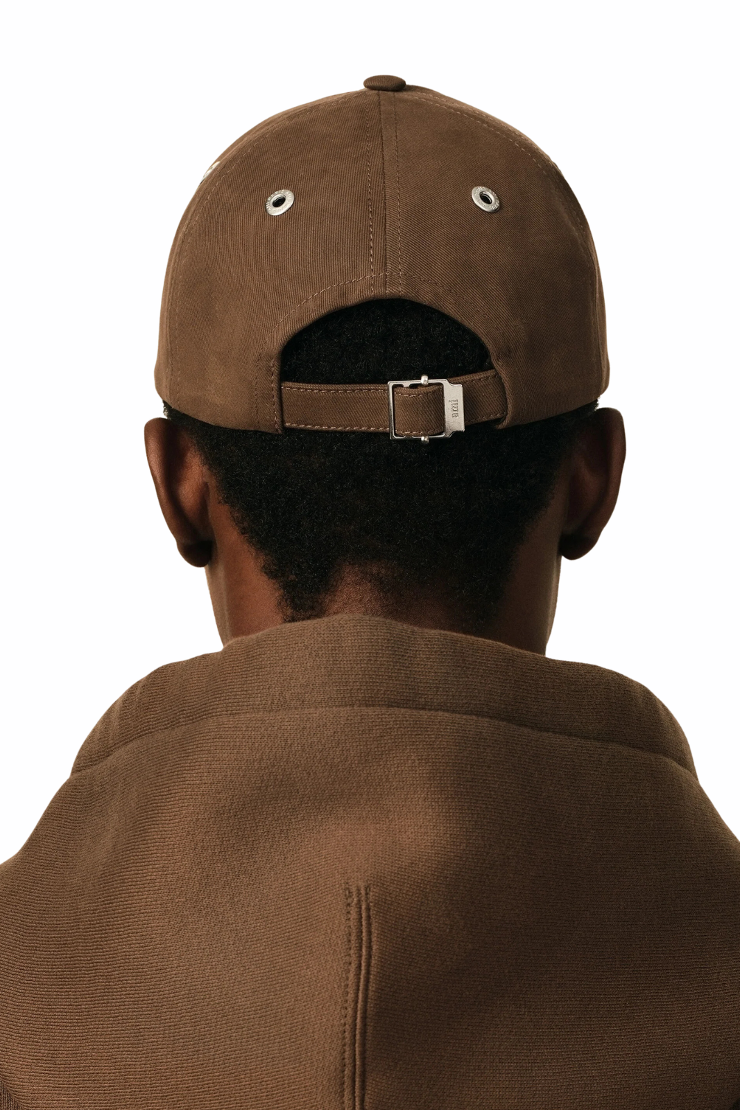 Ami Paris Brown cotton cap with Ami de Coeur