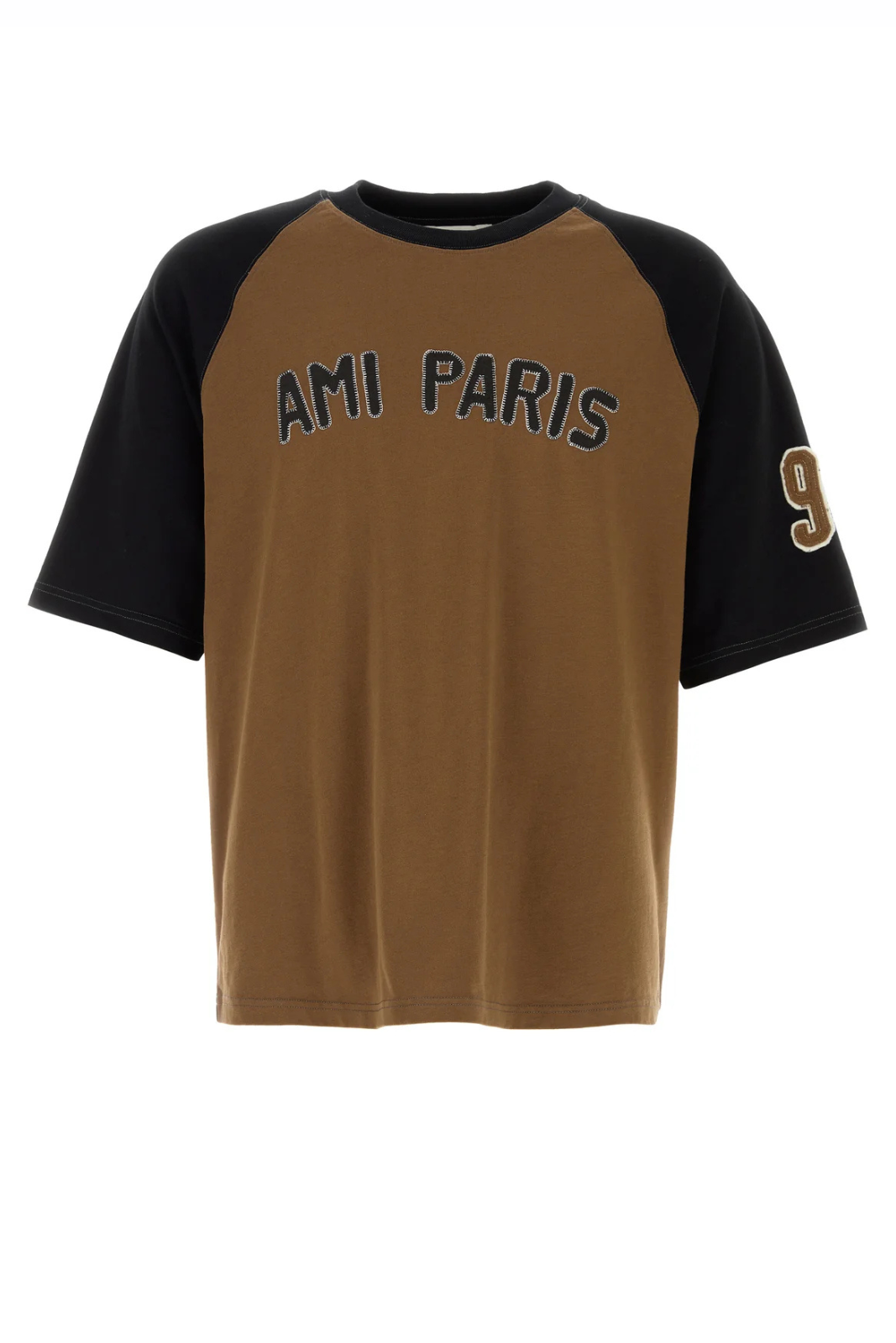 Ami Paris Brown cotton oversize t-shirt