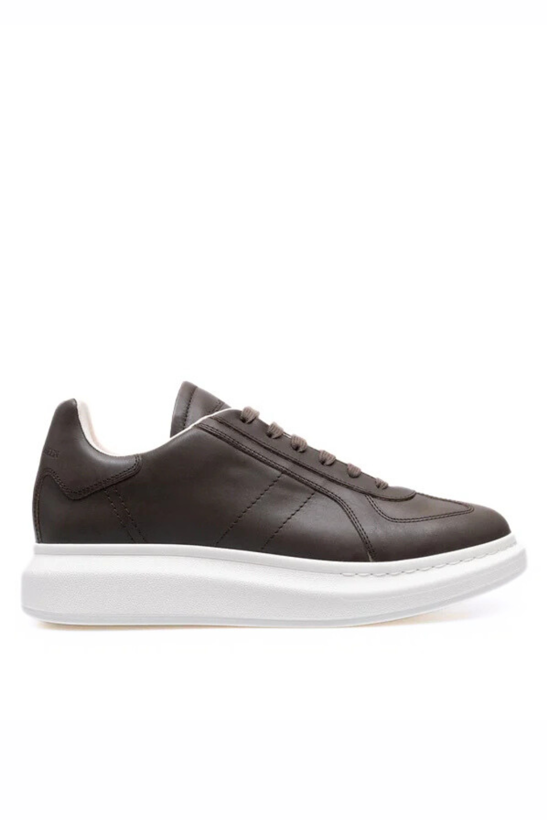 Alexander McQueen Brown leather sneakers with logo