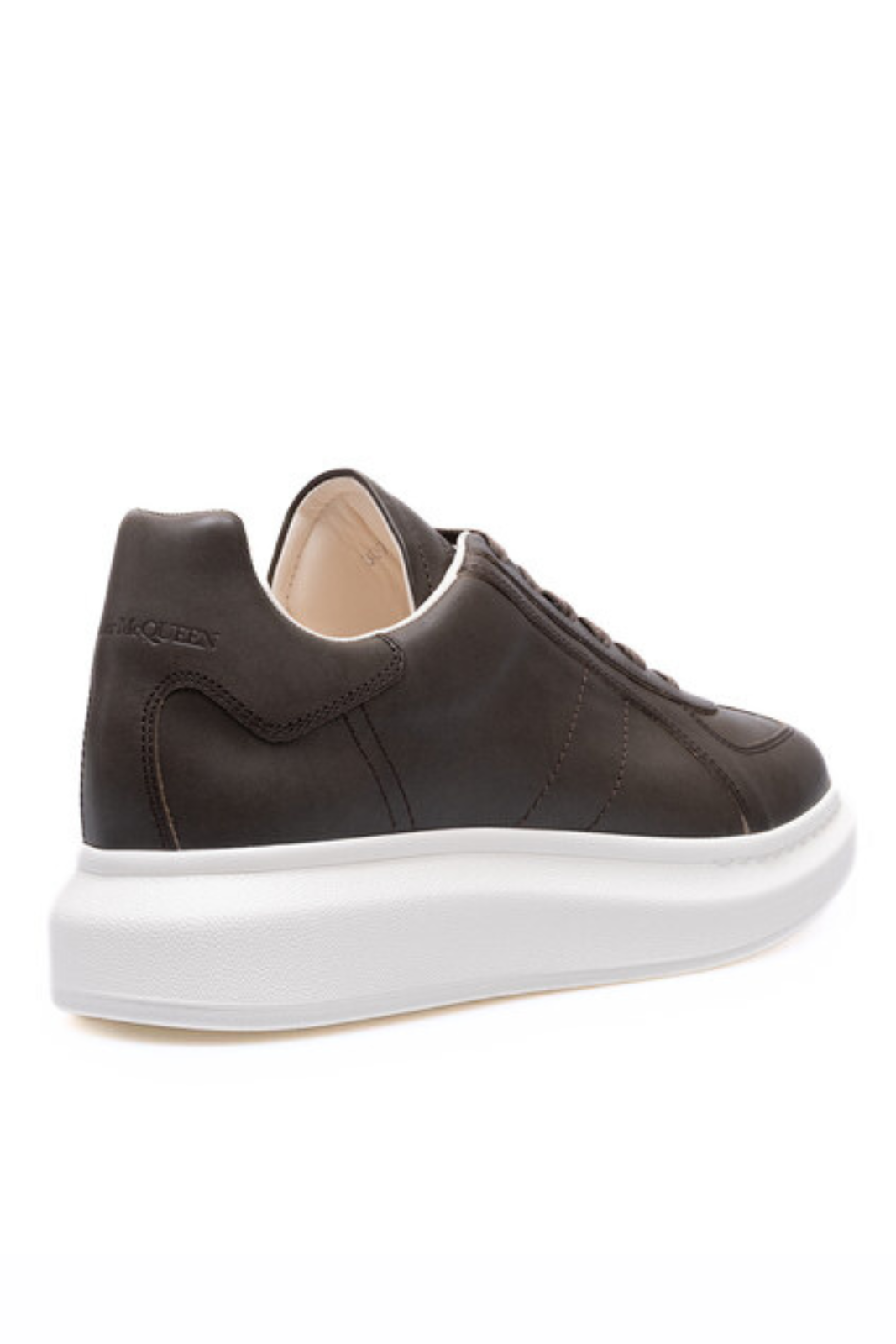 Alexander McQueen Brown leather sneakers with logo