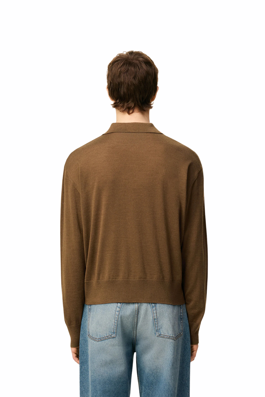 Ami Paris Brown Wool Ami De Coeur Polo