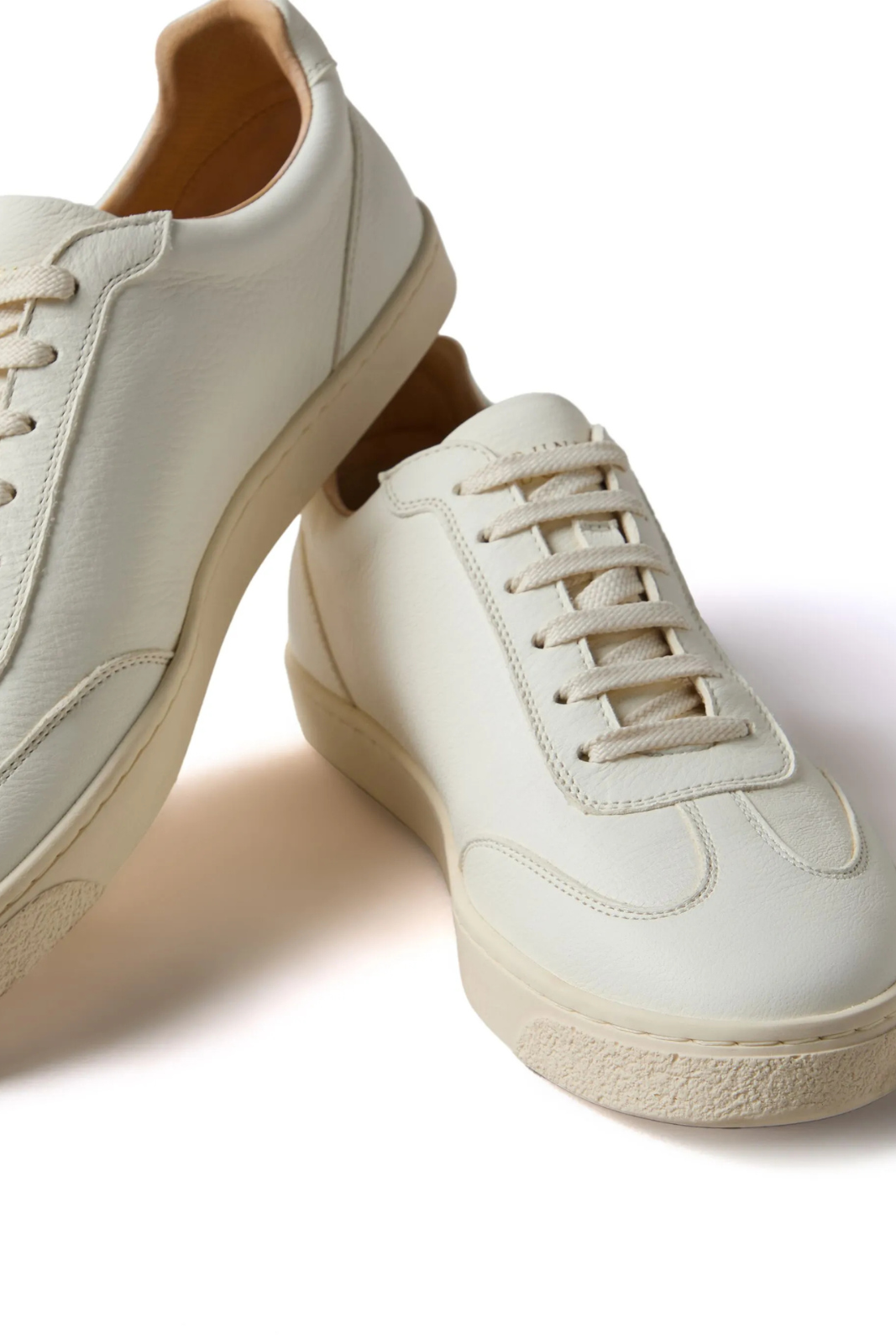 Brunello Cucinelli White Logo-Print Leather Men Sneakers