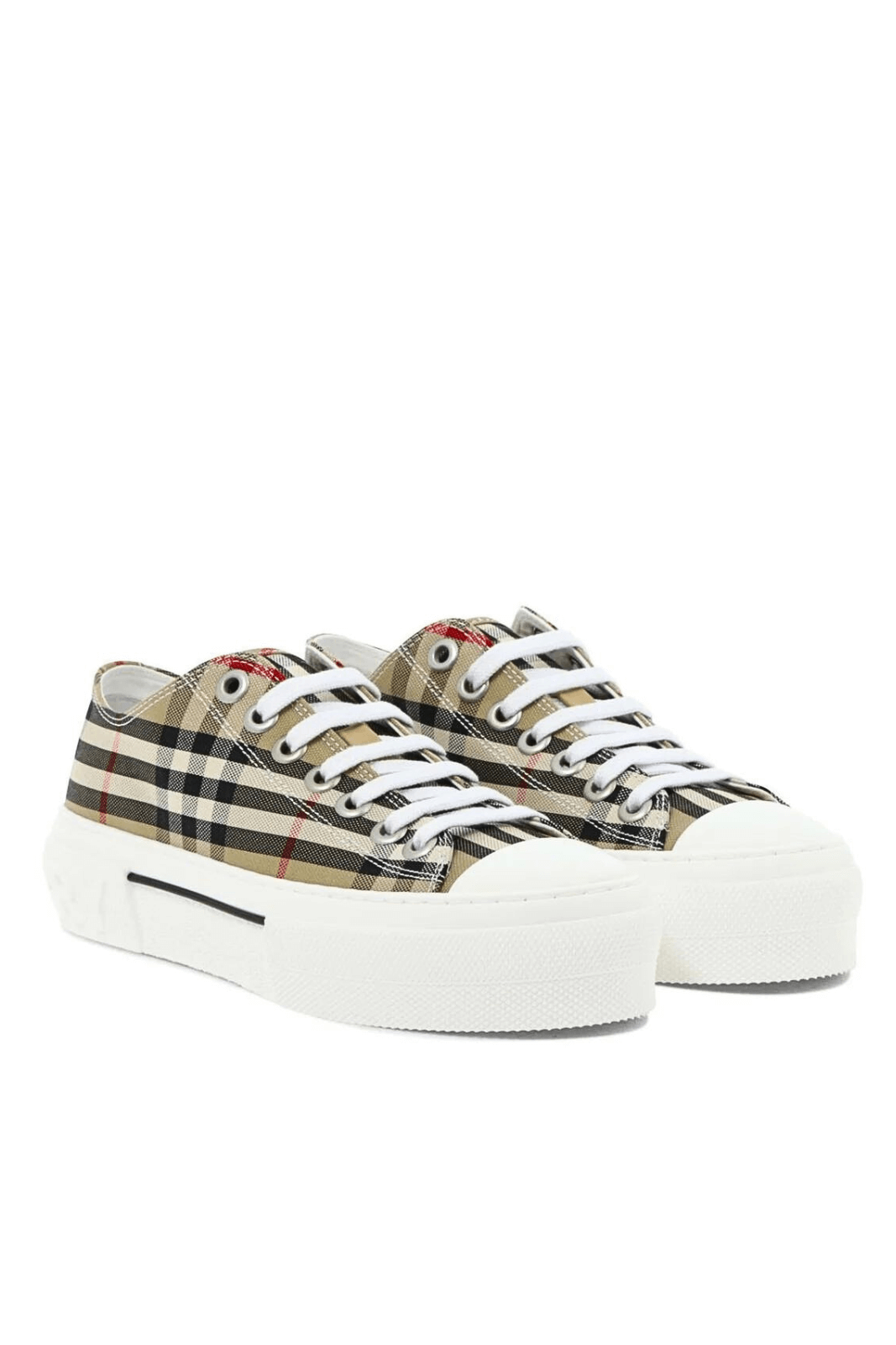 Burberry Checked Lace-Up Plaid Women Sneakers