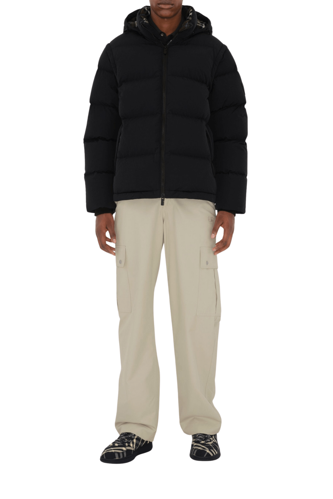 Burberry detachable-sleeve padded Man Black jacket