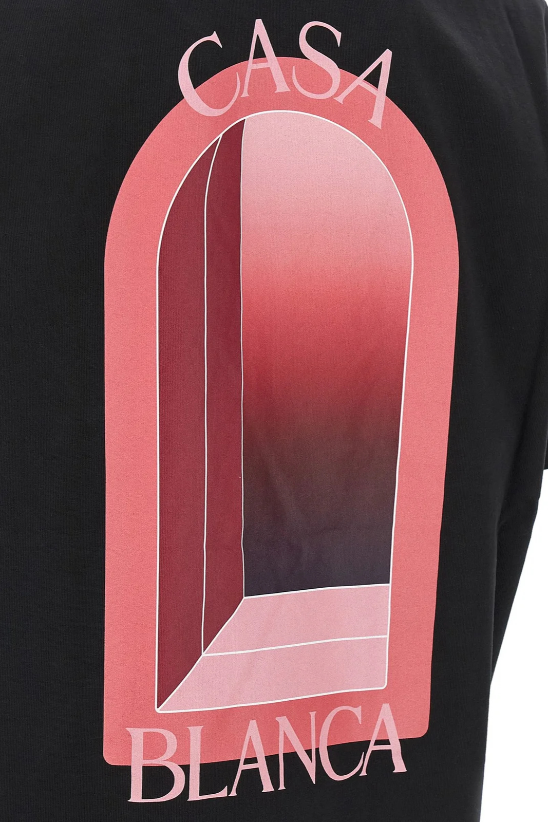 Casablanca Arches Graphic T-Shirt Black Coral Pink