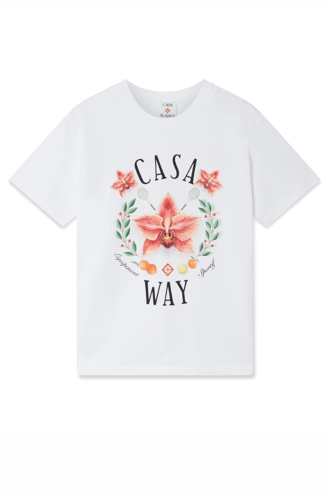 Casablanca Casa Way Orchid Logo Short Sleeve T‑Shirt White