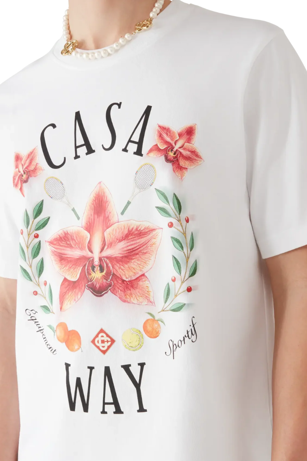 Casablanca Casa Way Orchid Logo Short Sleeve T-Shirt White