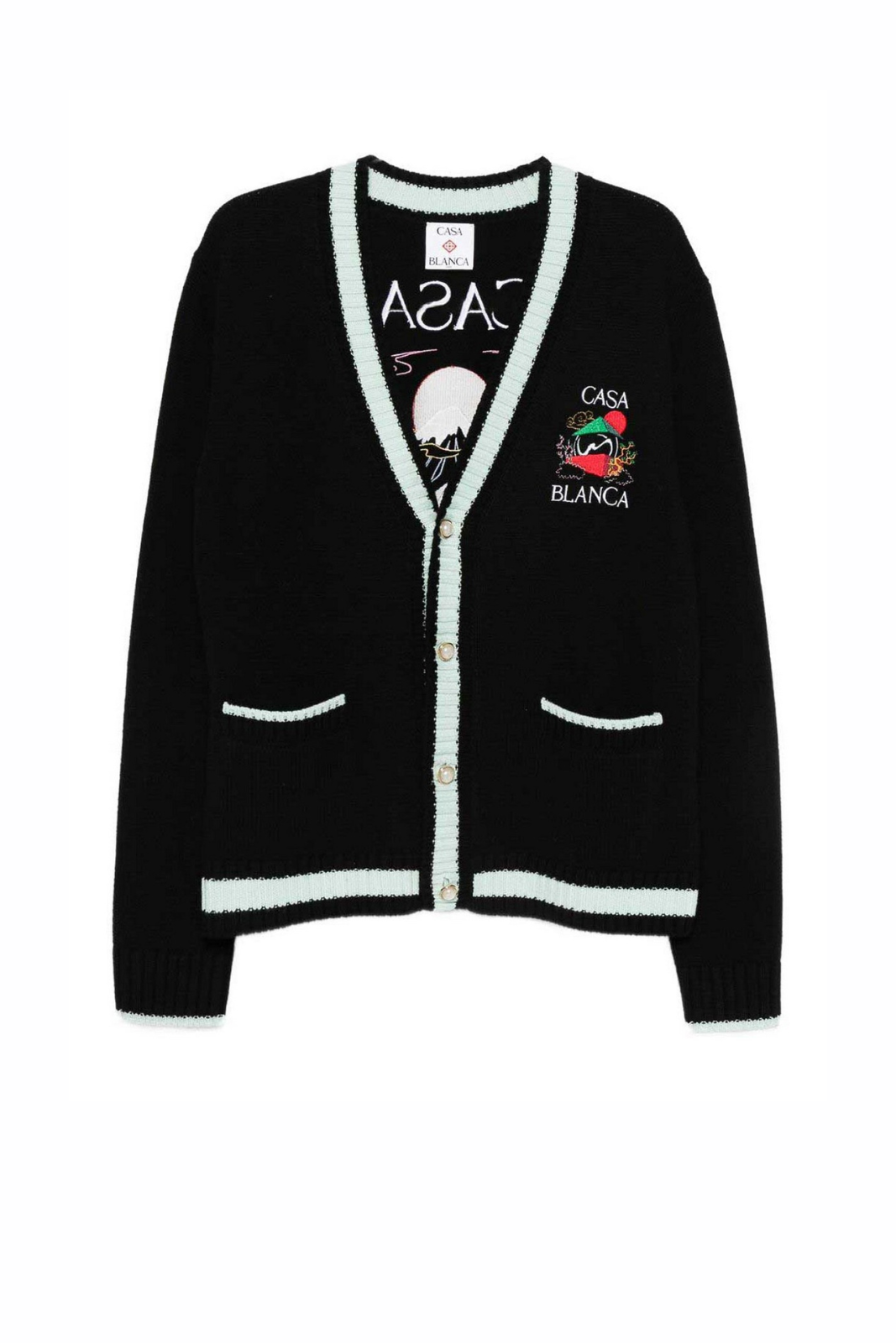 Casablanca Embroidered Cardigan Black