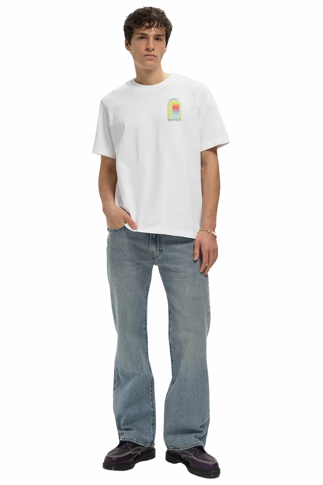 Casablanca White Cotton L'Arche Classic Tee