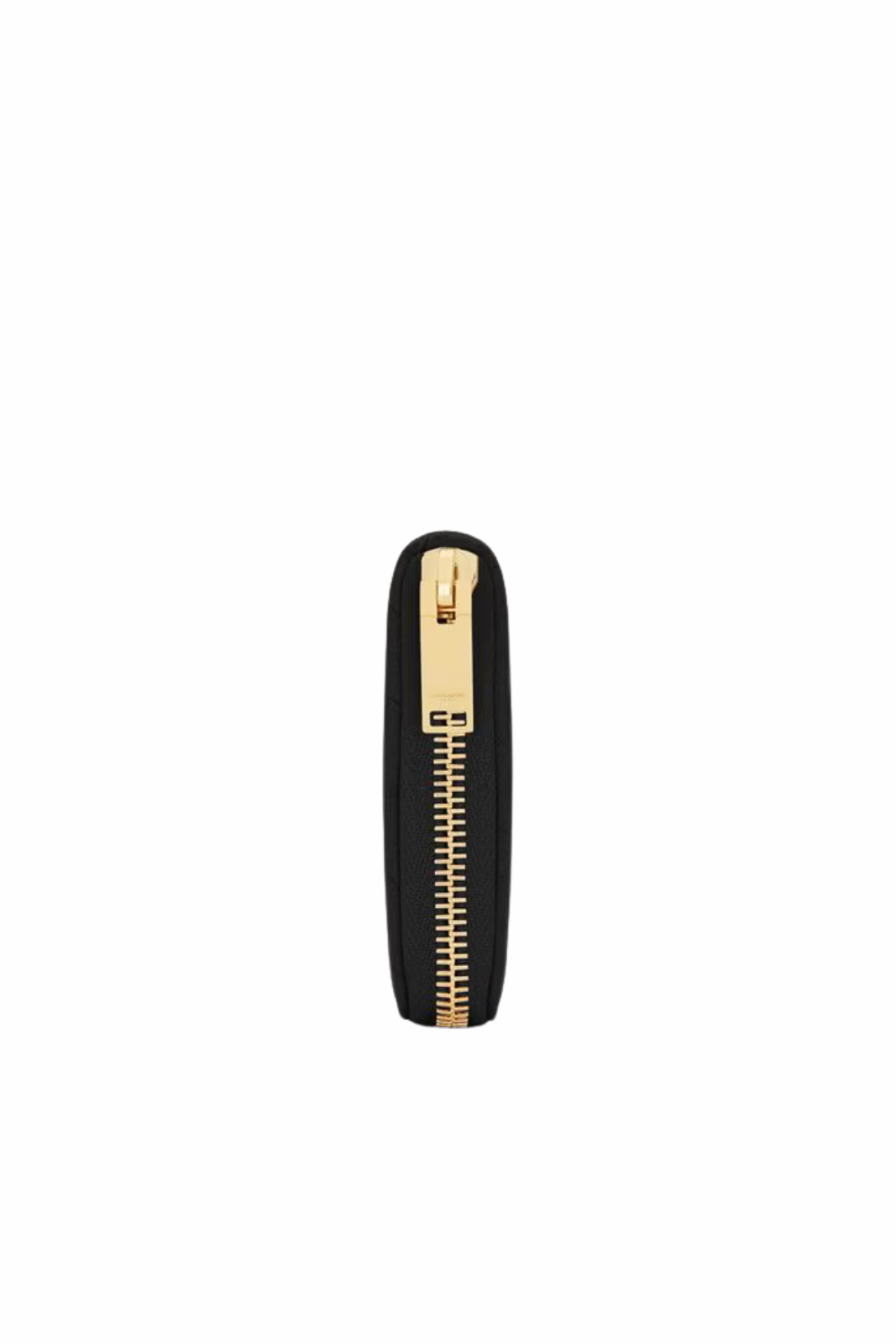 Saint Laurent Cassandre Matelassé Zip Around Wallet in Grain de Poudre Leather Black
