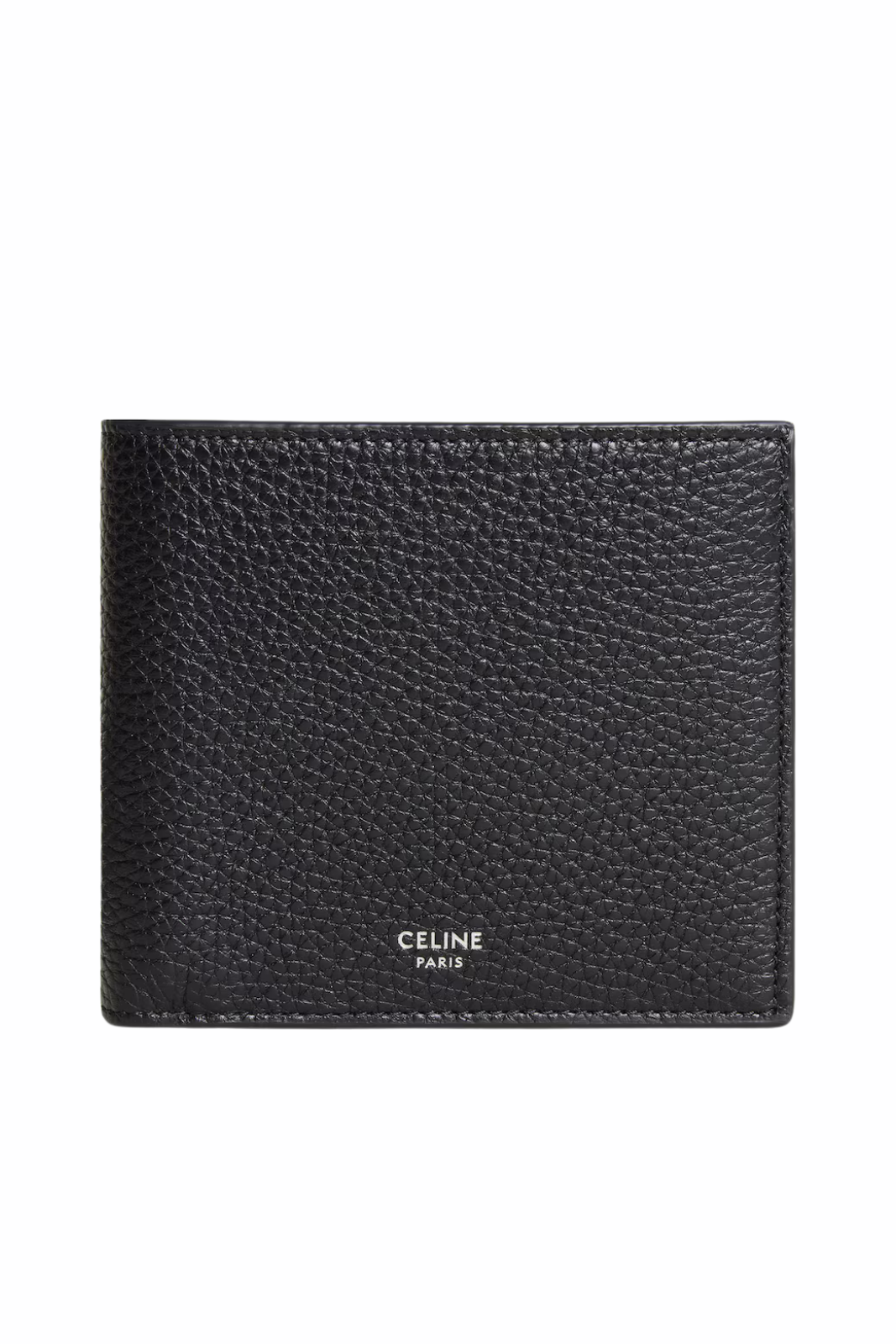Celine Bi-fold Wallet In Grained Calfskin Black