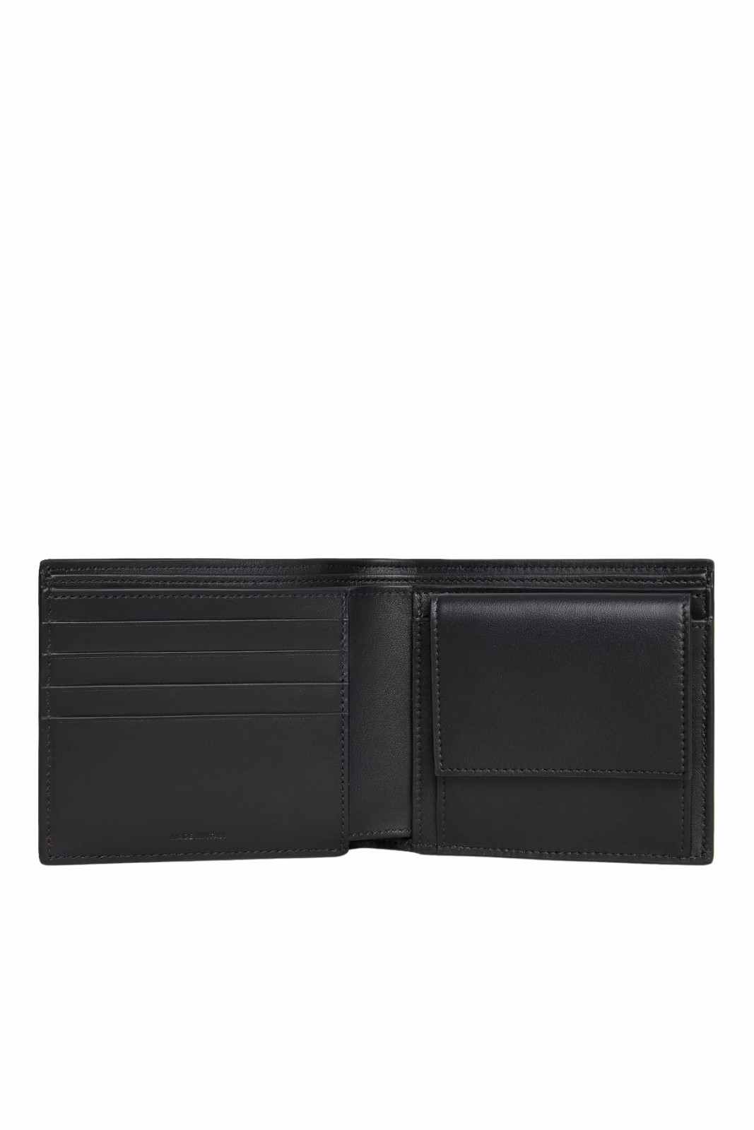 Celine Bi-fold Wallet In Grained Calfskin Black