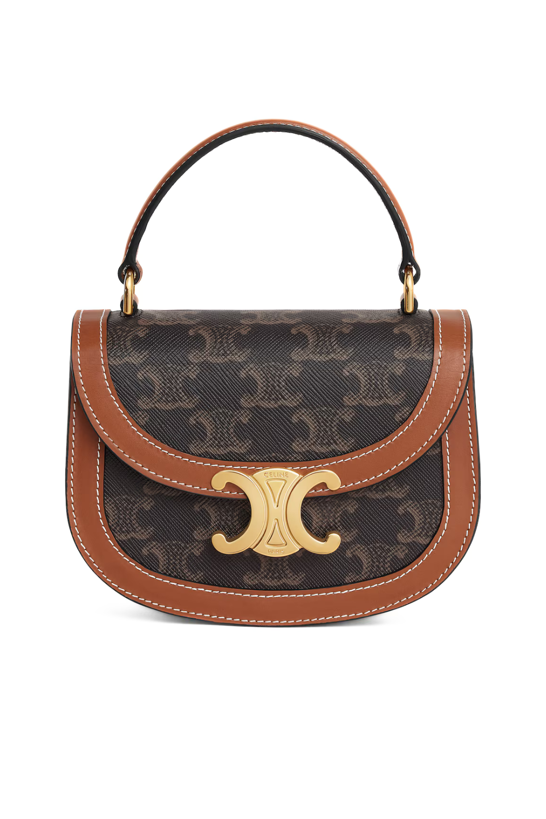 Celine Mini Besace Clea in Triomphe canvas and calfskin