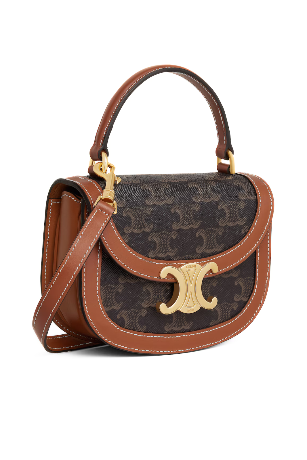 Celine Mini Besace Clea in Triomphe canvas and calfskin