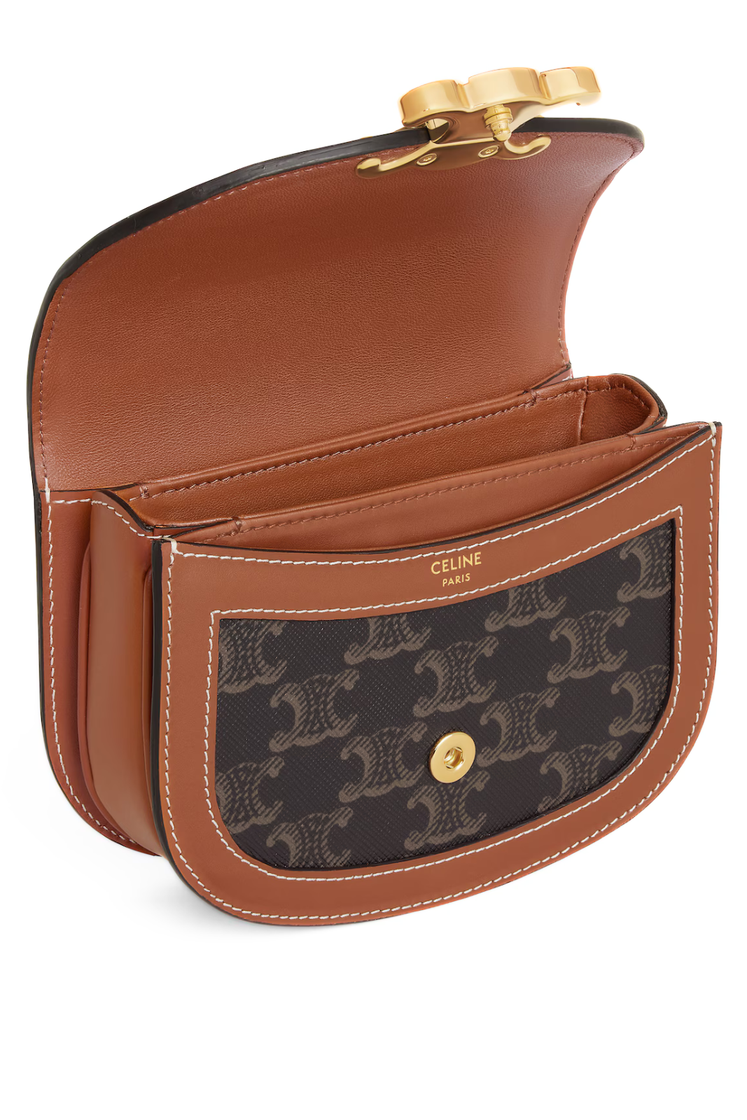 Celine Mini Besace Clea in Triomphe canvas and calfskin
