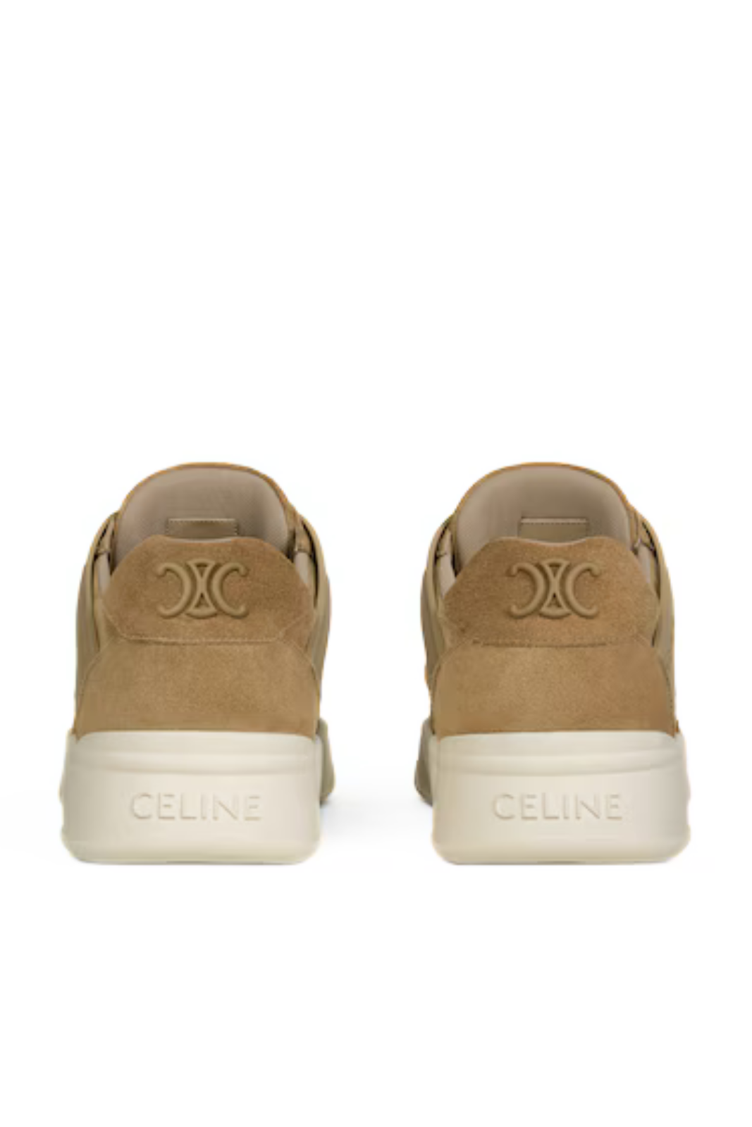 Celine Trainer CT-09 Beige, Lace-up Sneakers in Suede Calfskin