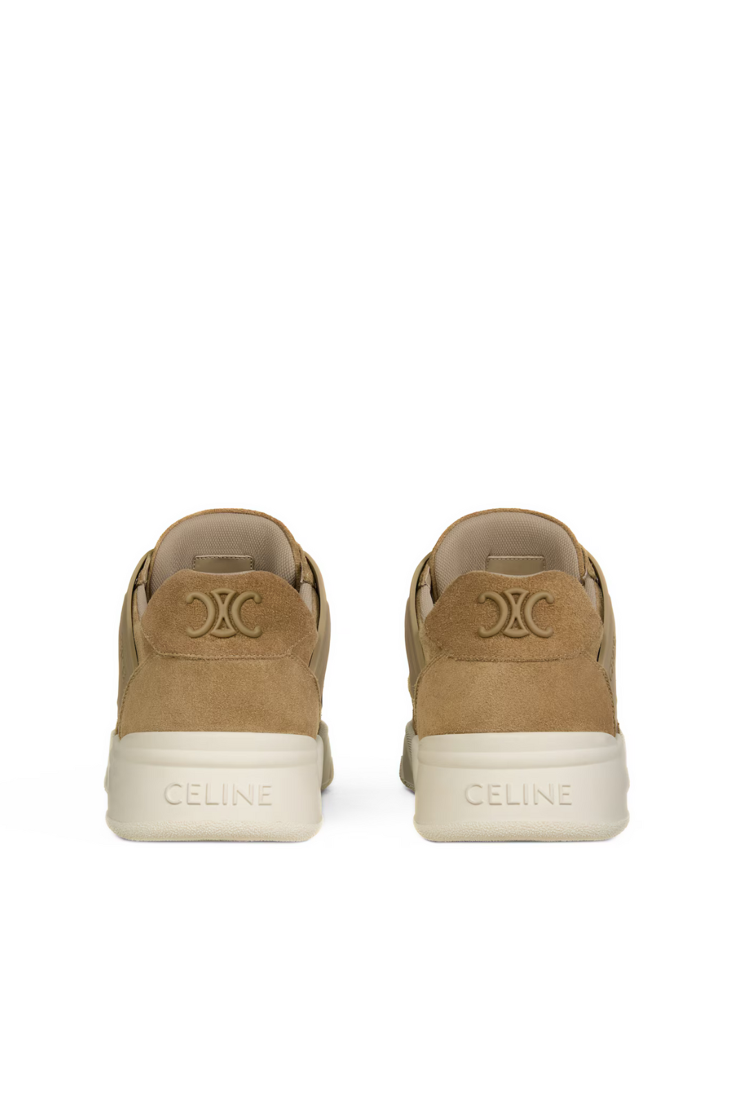 Celine Trainer Ct-09 Beige, Lace-up Sneakers in Suede Calfskin