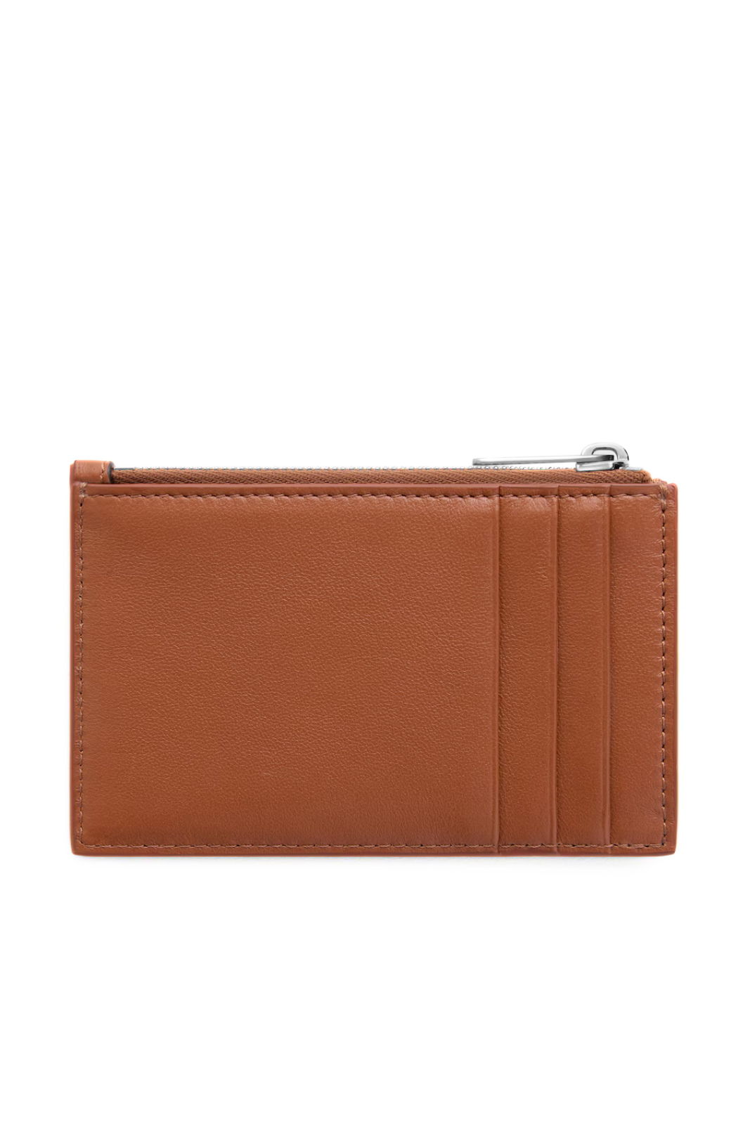 CELINE Zipped Card Holder in Smooth Lambskin Brown
