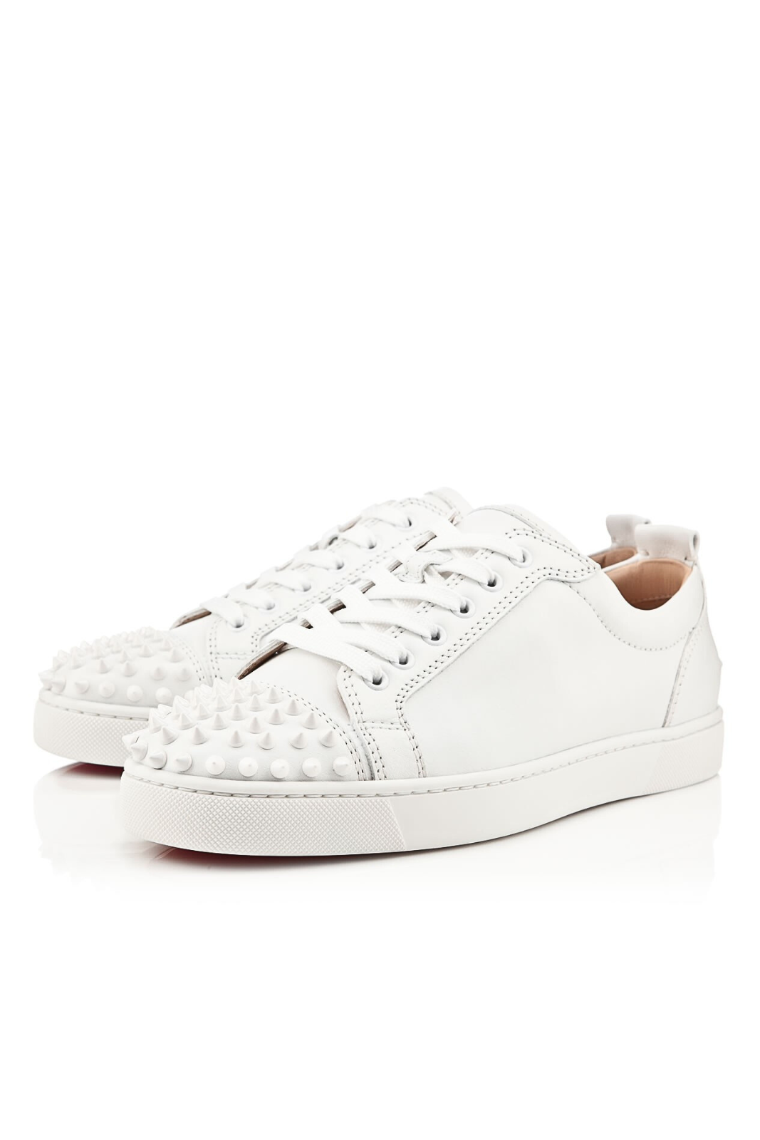 Christian Louboutin Louis Junior Spikes White Sneakers