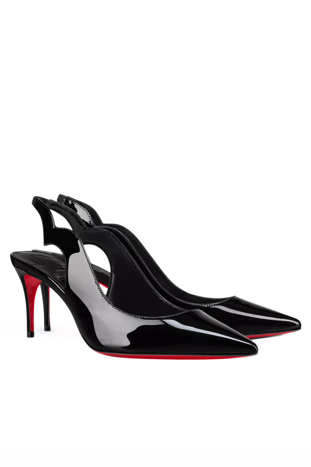Christian Louboutin Hot Chick 70 patent-leather slingback pumps Black