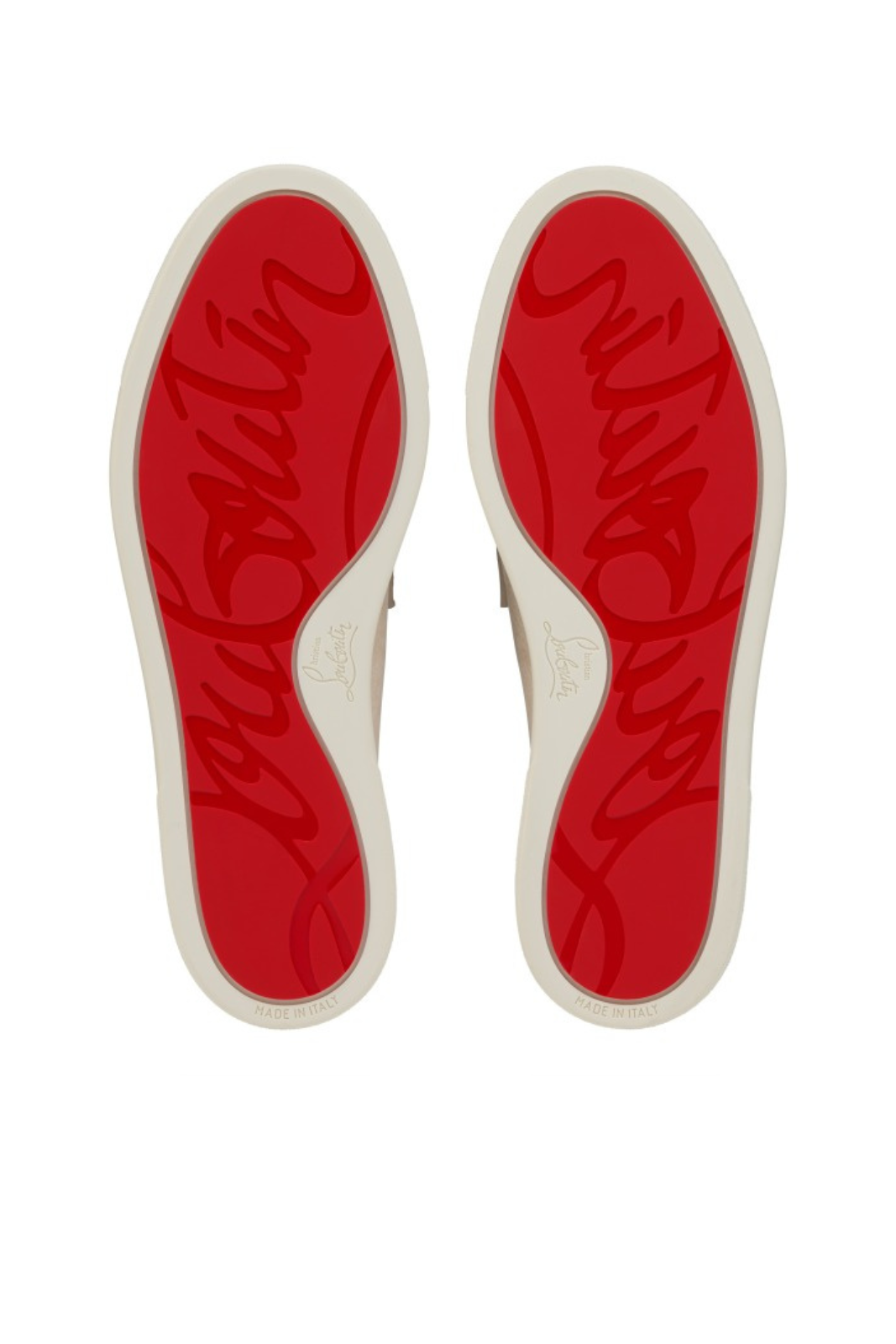 Christian Louboutin Chanme Boat Shoes Grained calf leather Beige Men