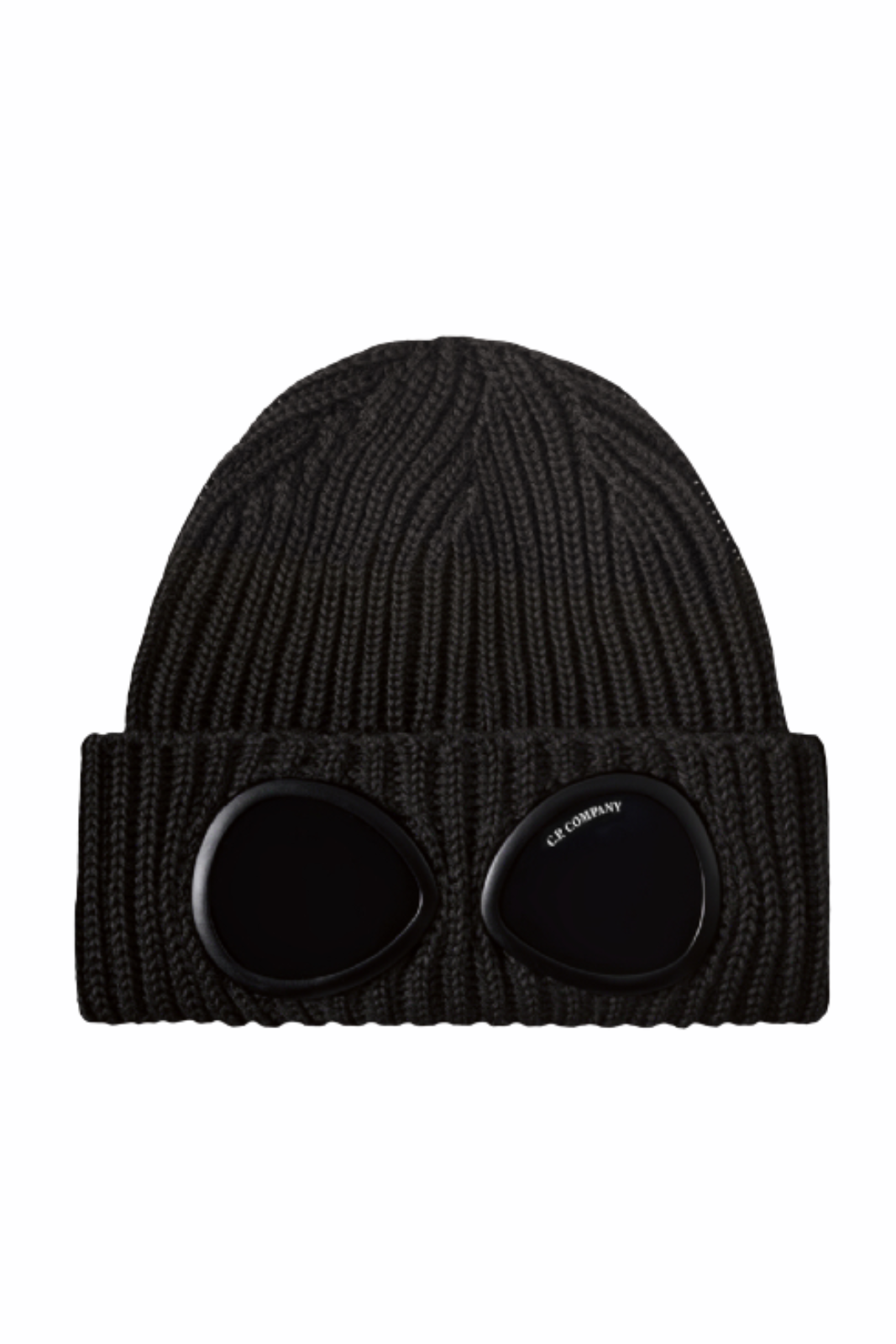C.P. Company Extrafine Merino Wool Goggle Beanie Black