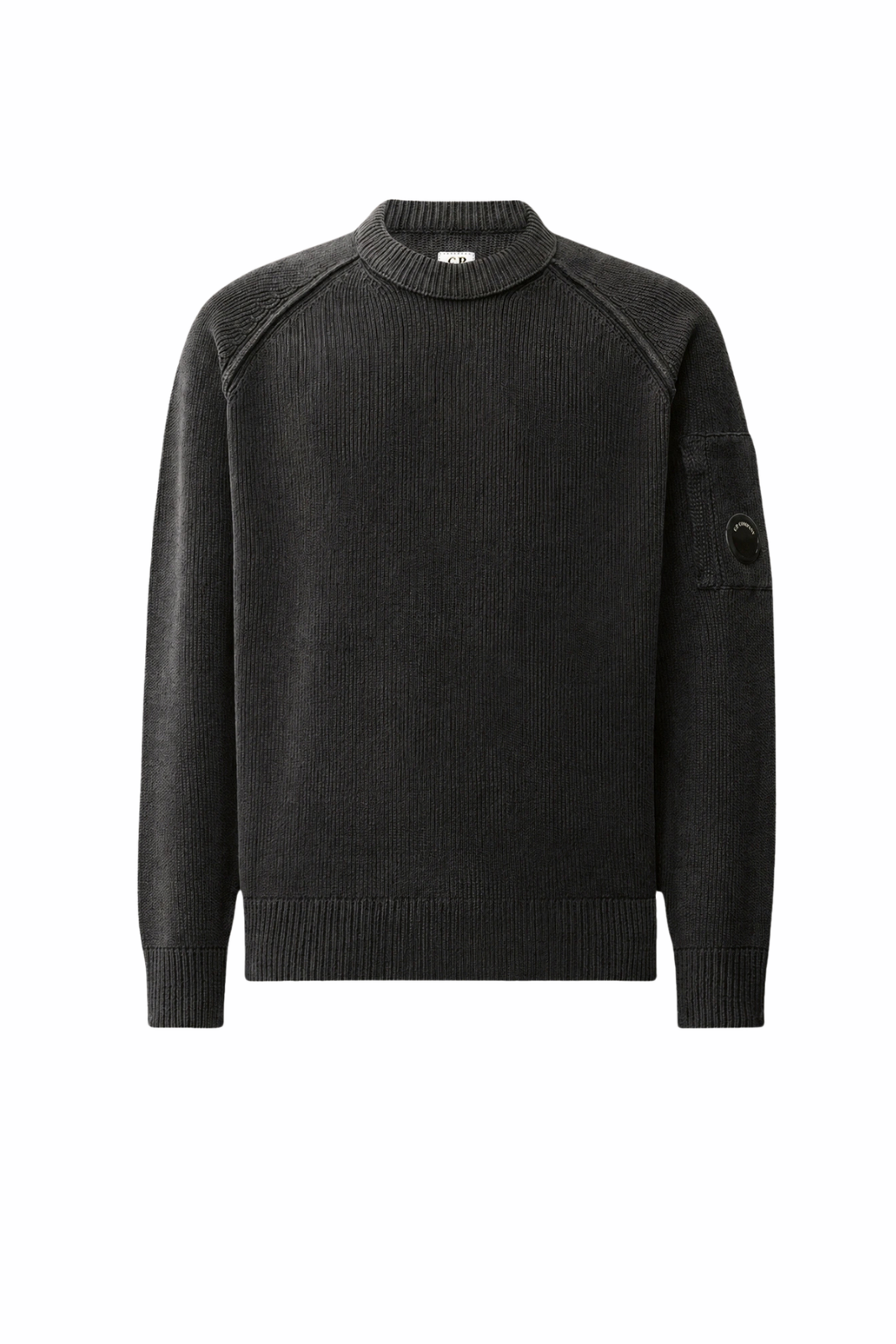 C.P. Company Chenille Cotton Lens Crewneck Sweater Grey